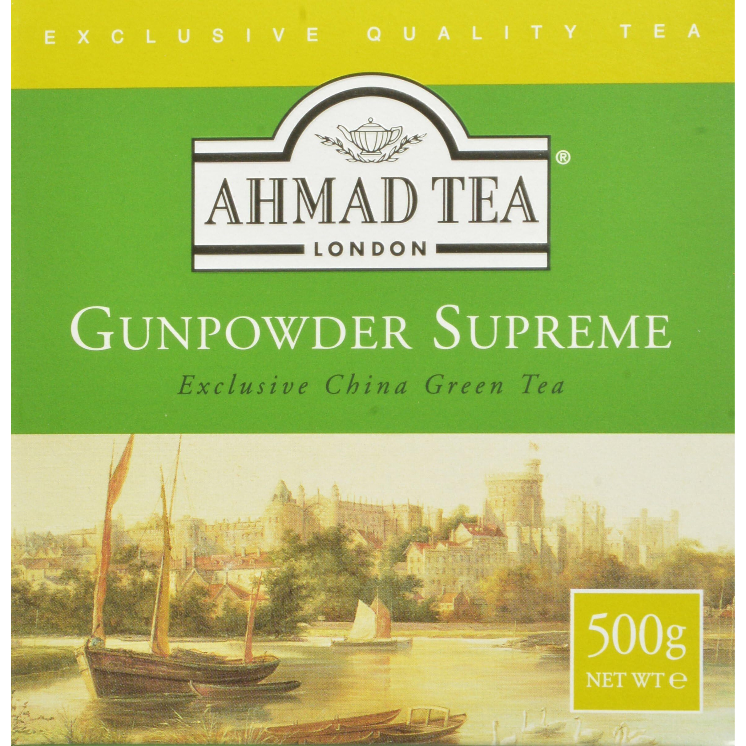 Ahmad Tea Green Tea, Gunpowder Loose Leaf, 500G (Pack Of 12) - Caffeinated And Sugar Free