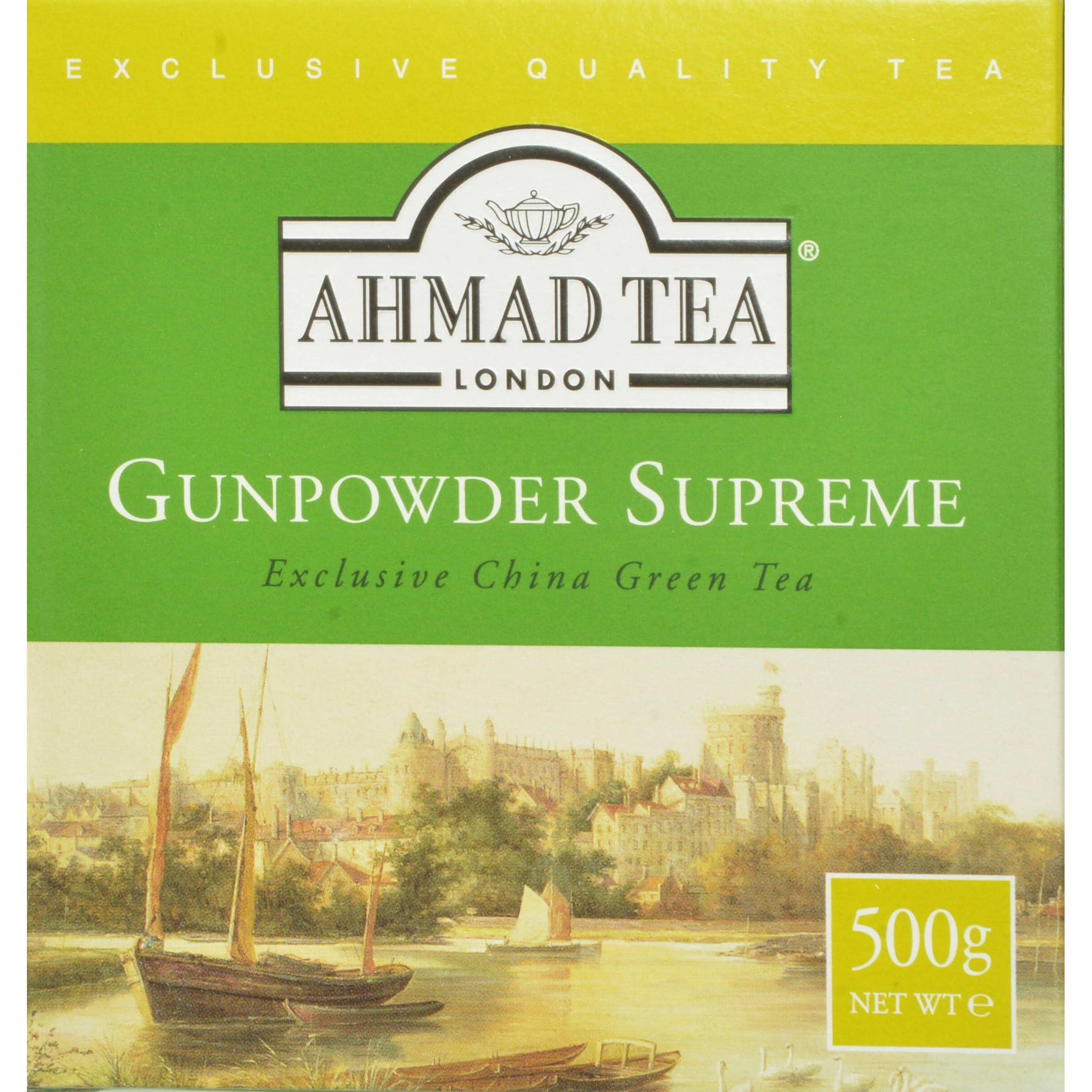 Ahmad Tea Green Tea, Gunpowder Loose Leaf, 500G (Pack Of 12) - Caffeinated And Sugar Free
