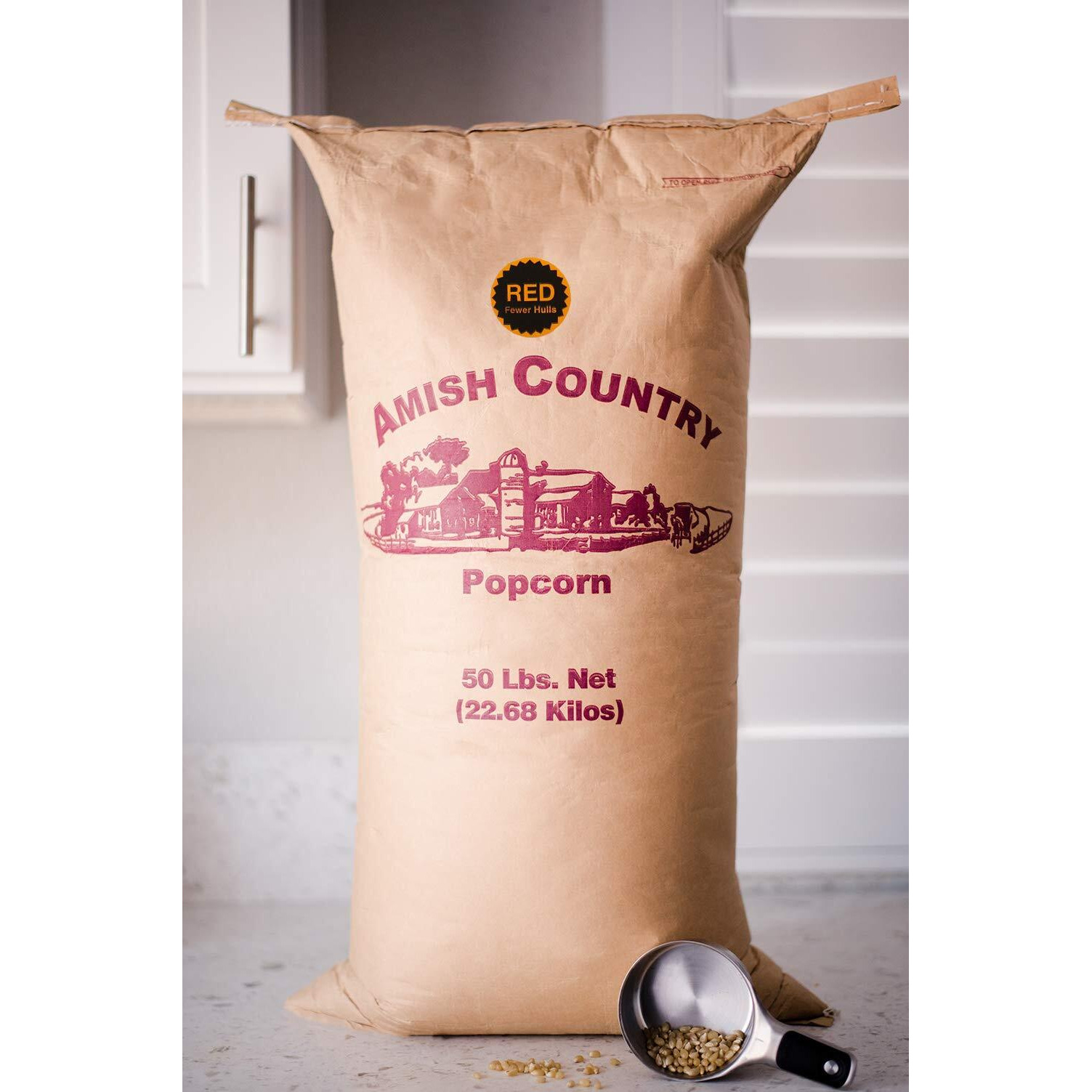 Amish Country Popcorn | 50 Lbs Bag Red Kernels | Old Fashioned, Non-Gmo And Gluten Free (50Lbs Bag)