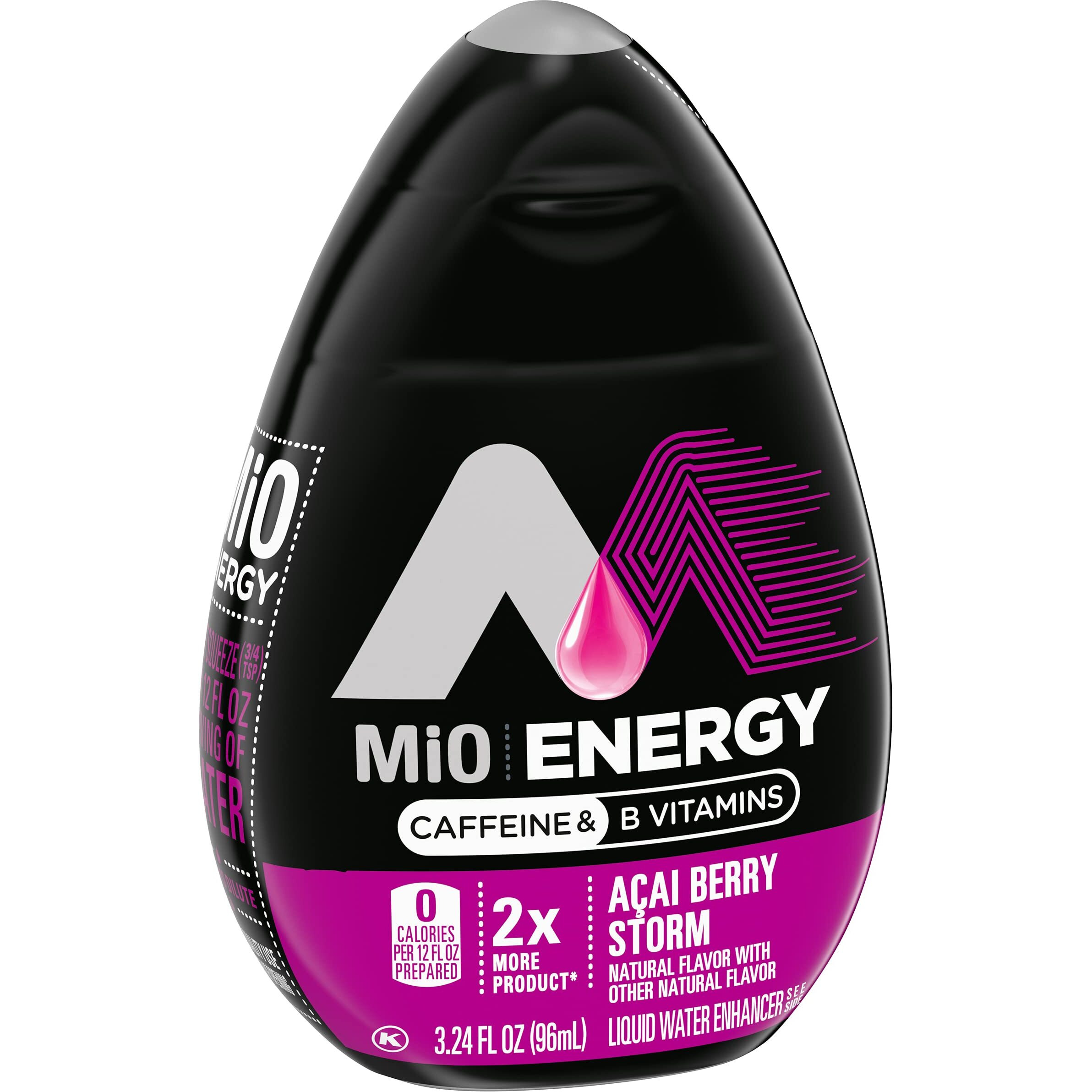 Mio Energy Acai Berry Storm Naturally Flavored Liquid Water Enhancer, 3.24 Fl Oz (Pack Of 8)