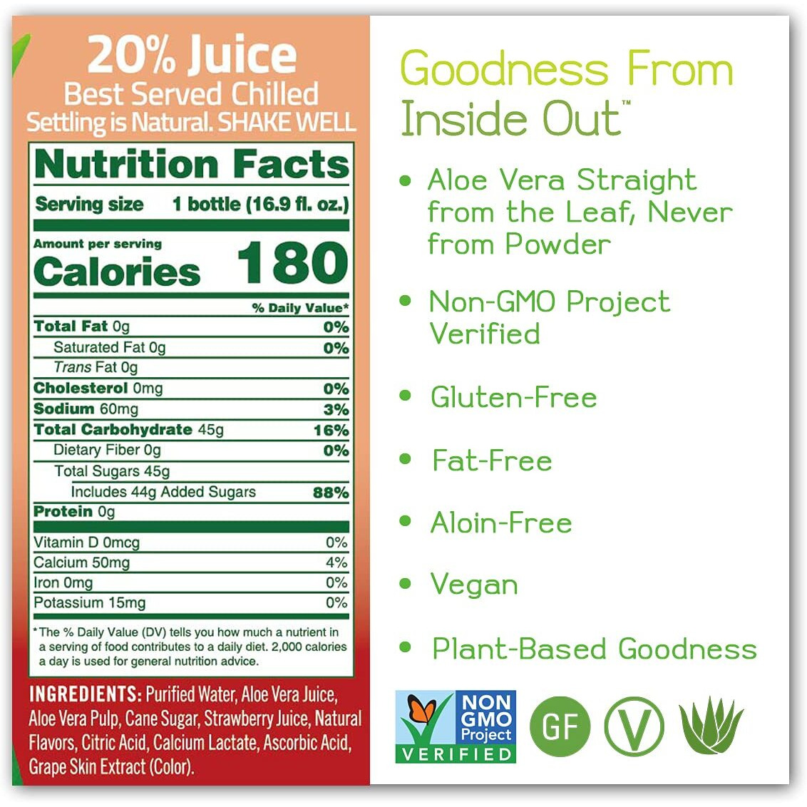 Alo Aloe Vera Juice Drink | Blush - Aloe Vera + Strawberry | 16.9 Fl Oz, Pack Of 12 | Plant-Based Drink With Real Aloe Pulp