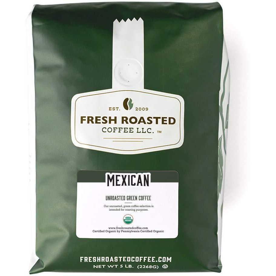 Fresh Roasted Coffee, Unroasted Organic Mexican, Kosher, 5 Pound