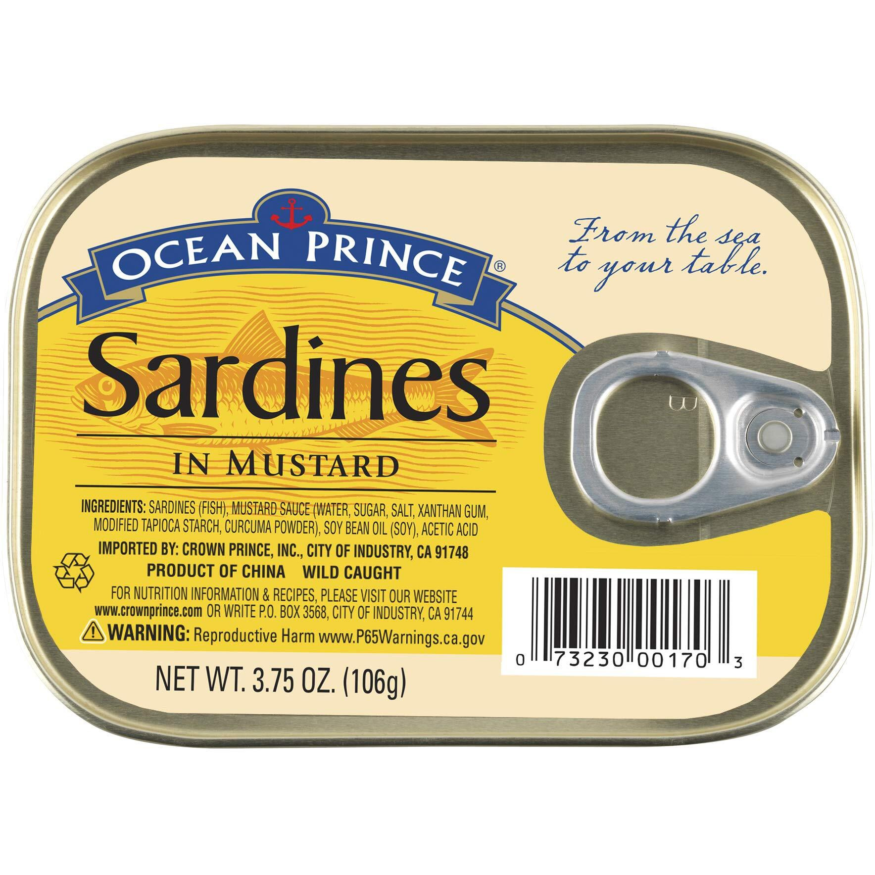 Ocean Prince Sardines In Mustard, 3.75 Ounce Cans (Pack Of 12)