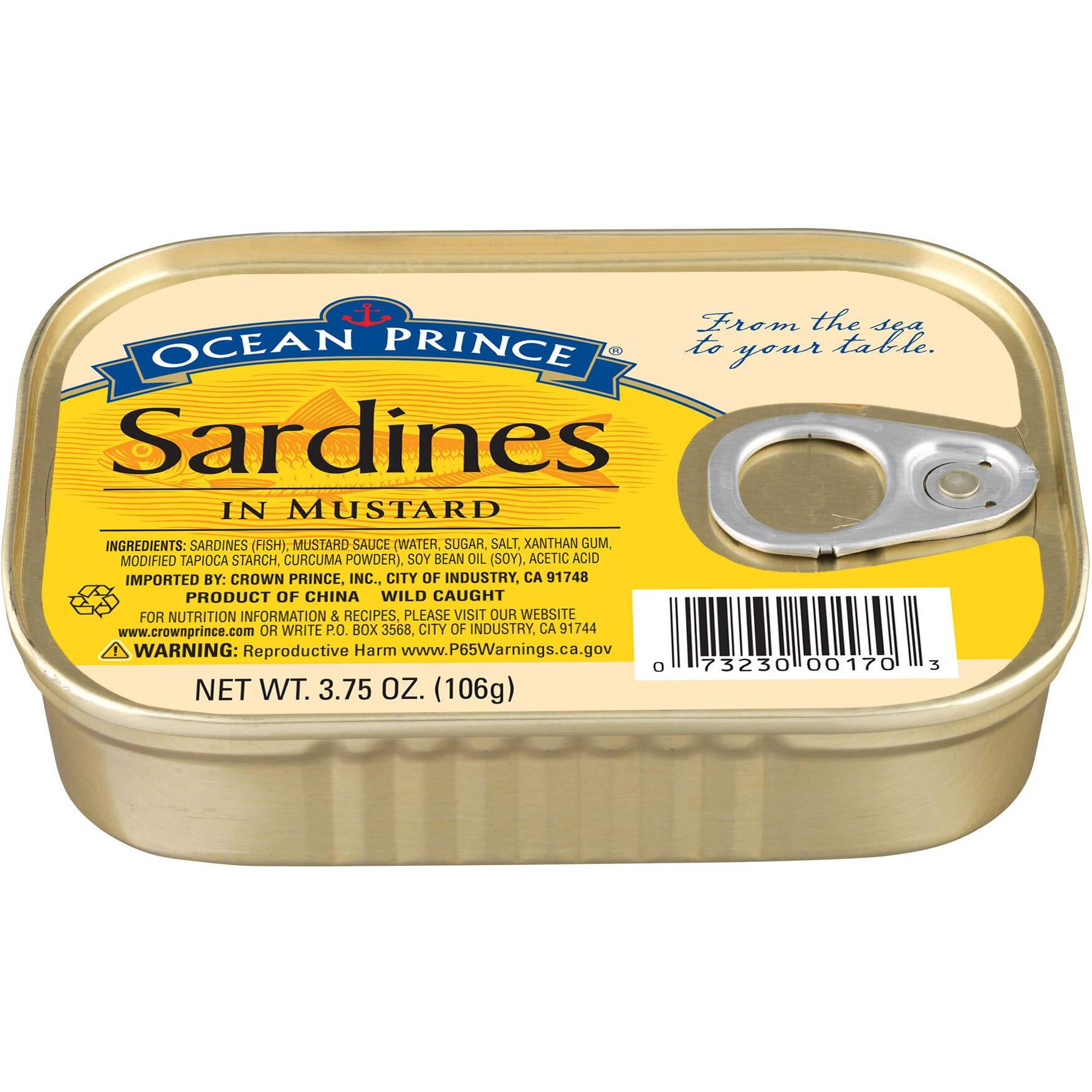 Ocean Prince Sardines In Mustard, 3.75 Ounce Cans (Pack Of 12)