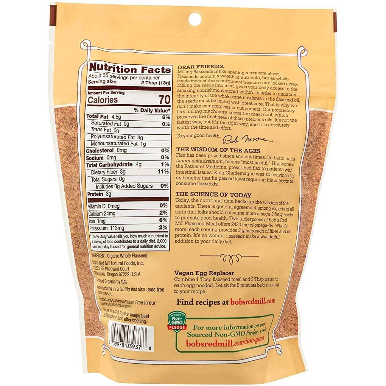 Bob's Red Mill Organic Brown Flaxseed Meal, 16-Ounce (Pack Of 2)