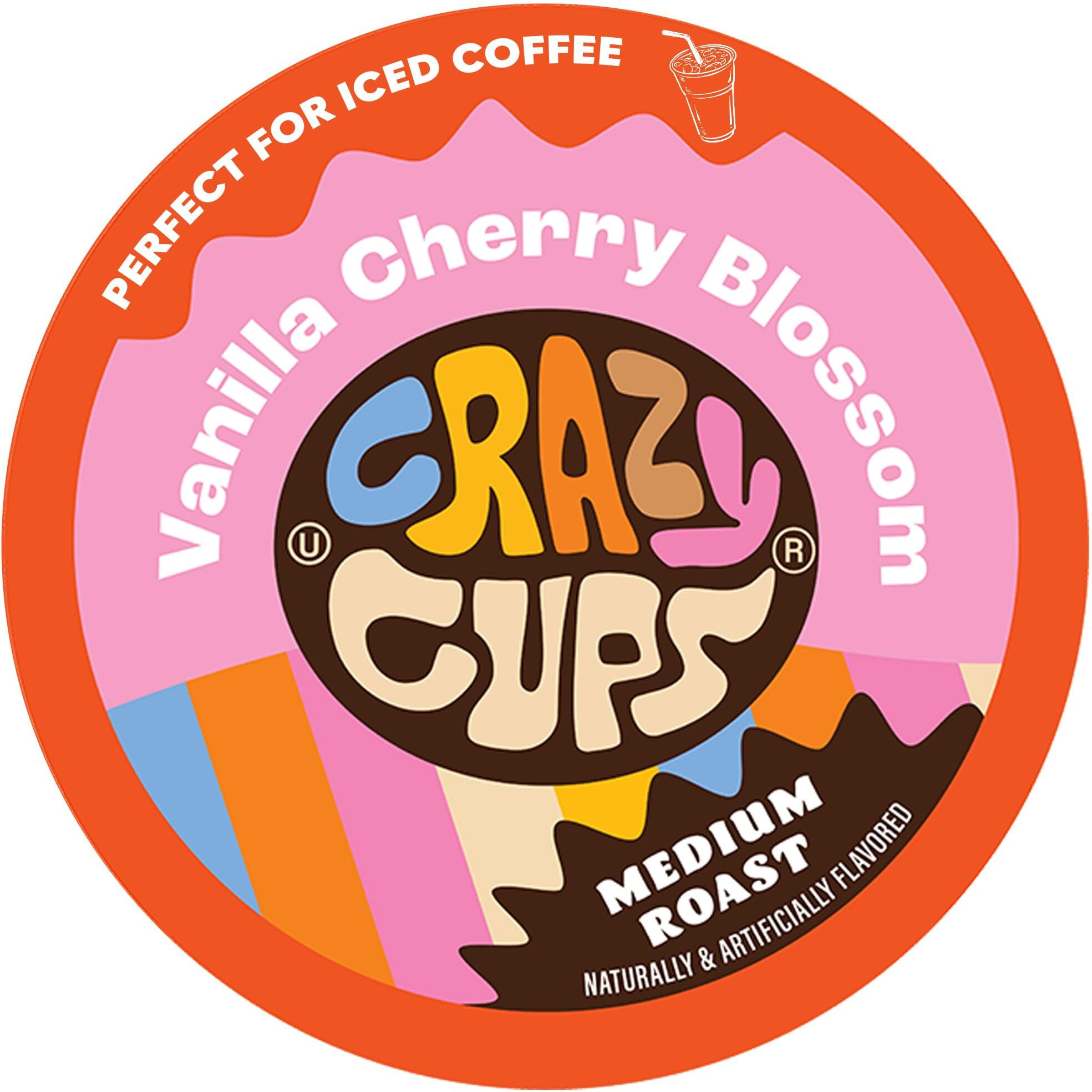 Crazy Cup Vanilla Coffee Pods, Vanilla Cherry Blossom Coffee Pods For K Cup Keurig Machines, Brew Hot Or Iced, 22 Count