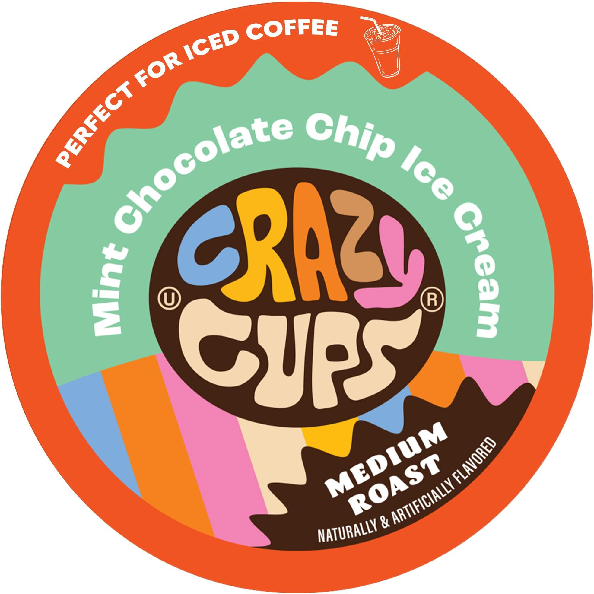 Crazy Cup Chocolate Coffee Pods, Mint Chocolate Chip Ice Cream Coffee Pods For K Cup Keurig Machines, Brew Hot Or Iced, 22 Count