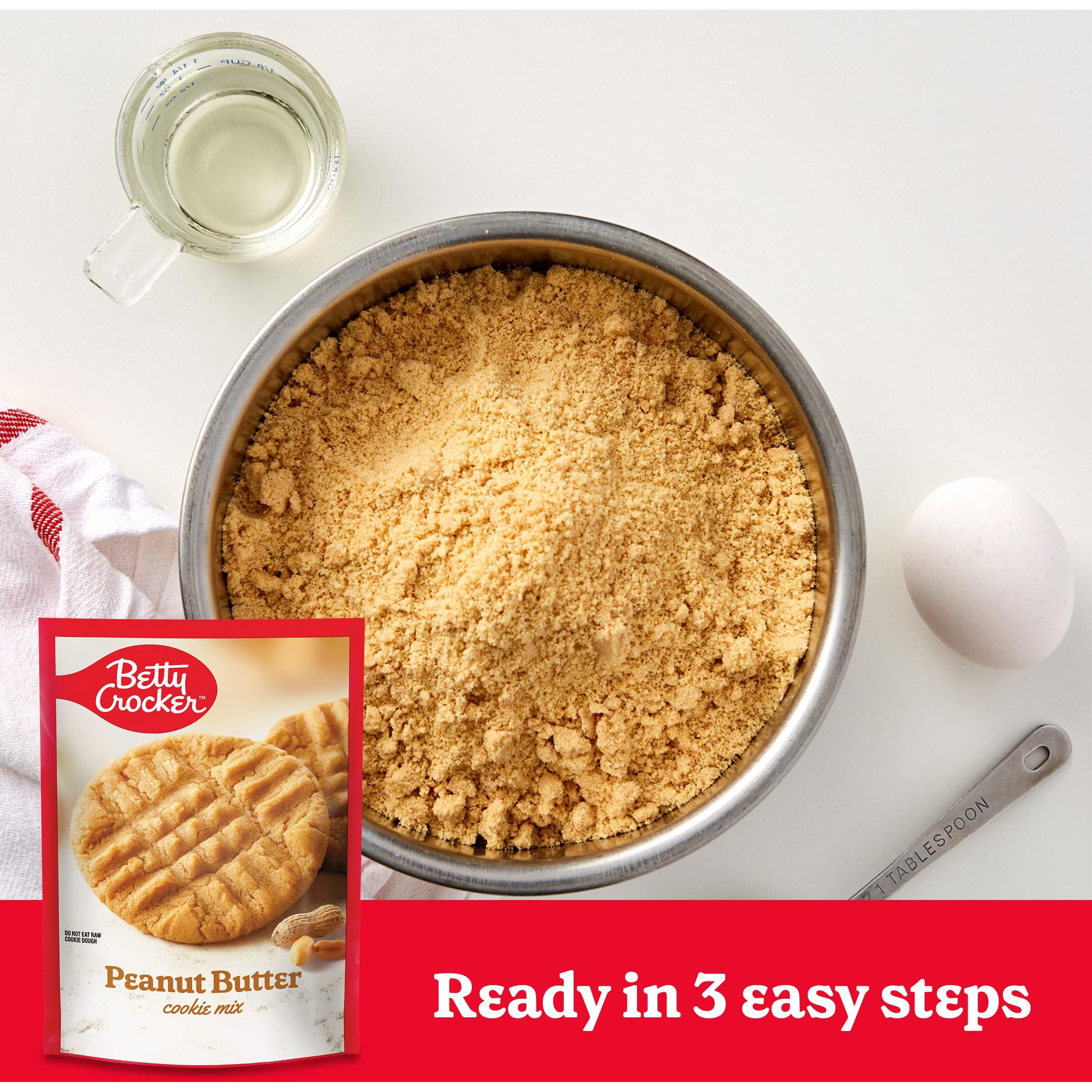 Betty Crocker Peanut Butter Cookies, Cookie Baking Mix, 17.5 Oz (Pack Of 12)