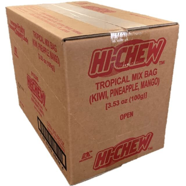 Hi-Chew Tropical Mix, 6 Bags, 3.53Oz Each, Kiwi Pineapple Mango Taffy Candy