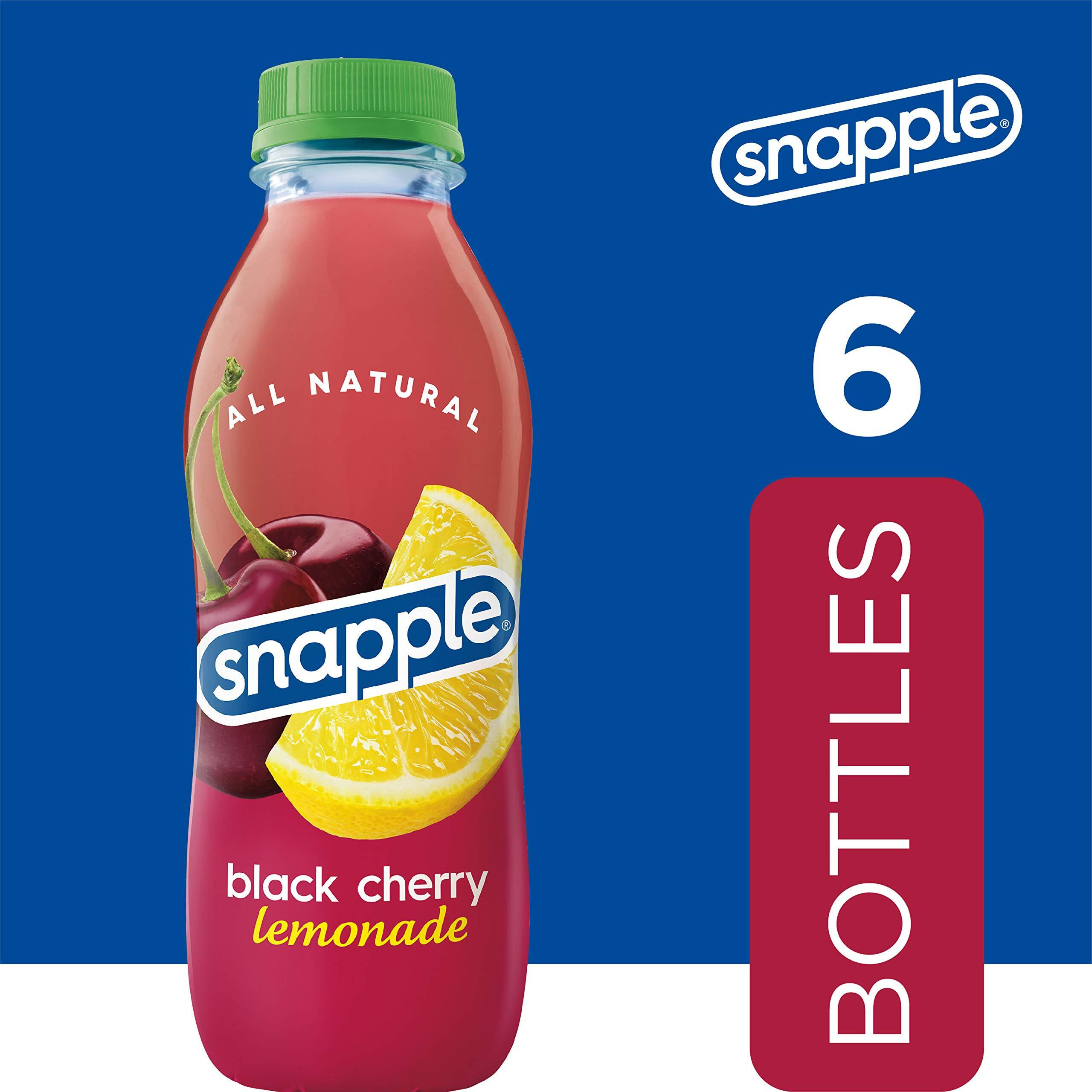 Snapple Black Cherry Lemonade, 16 Fl Oz Recycled Plastic Bottle, 6 Pack