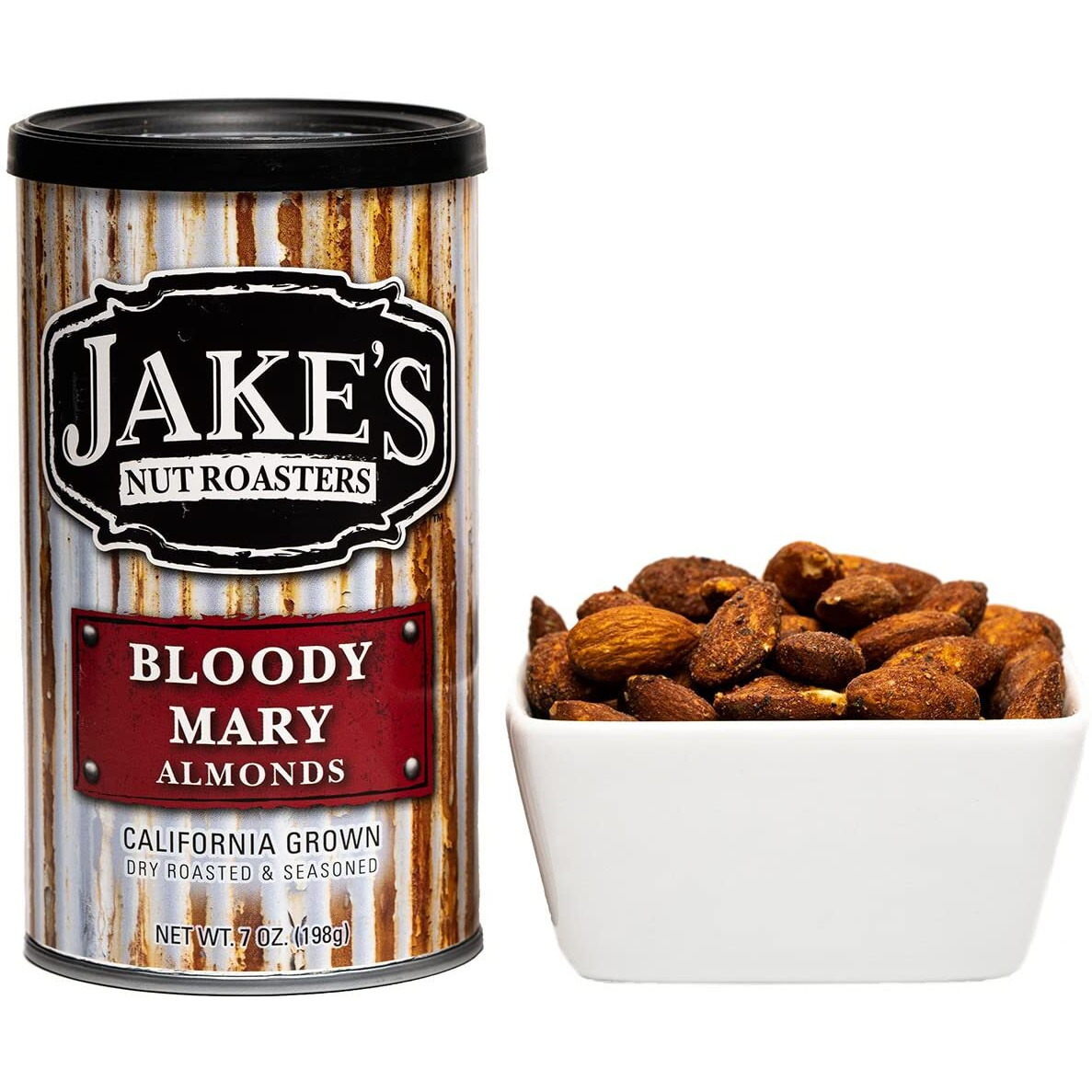 Jake's Nut Roasters - Bloody Mary Almonds (2 Pack) Whole Dry Roasted Seasoned Flavored Almonds - High-Protein Snack With A Traditional Bloody Mary Flavor