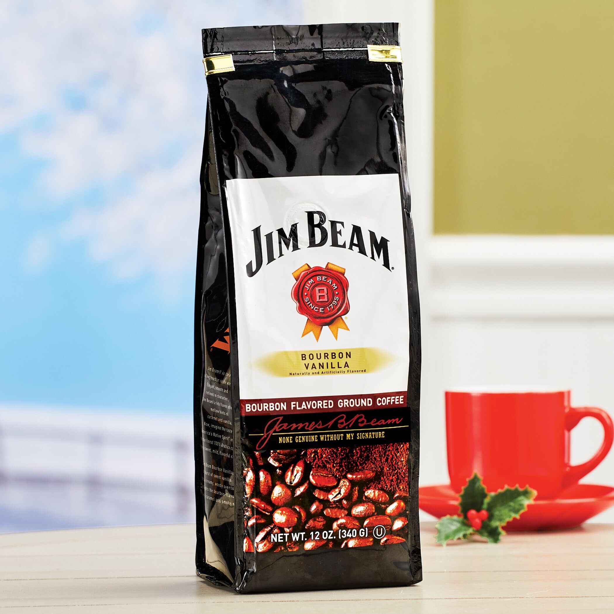 Jim Beam Bourbon Vanilla Bourbon Flavored Ground Coffee - 12 Ounce Bag