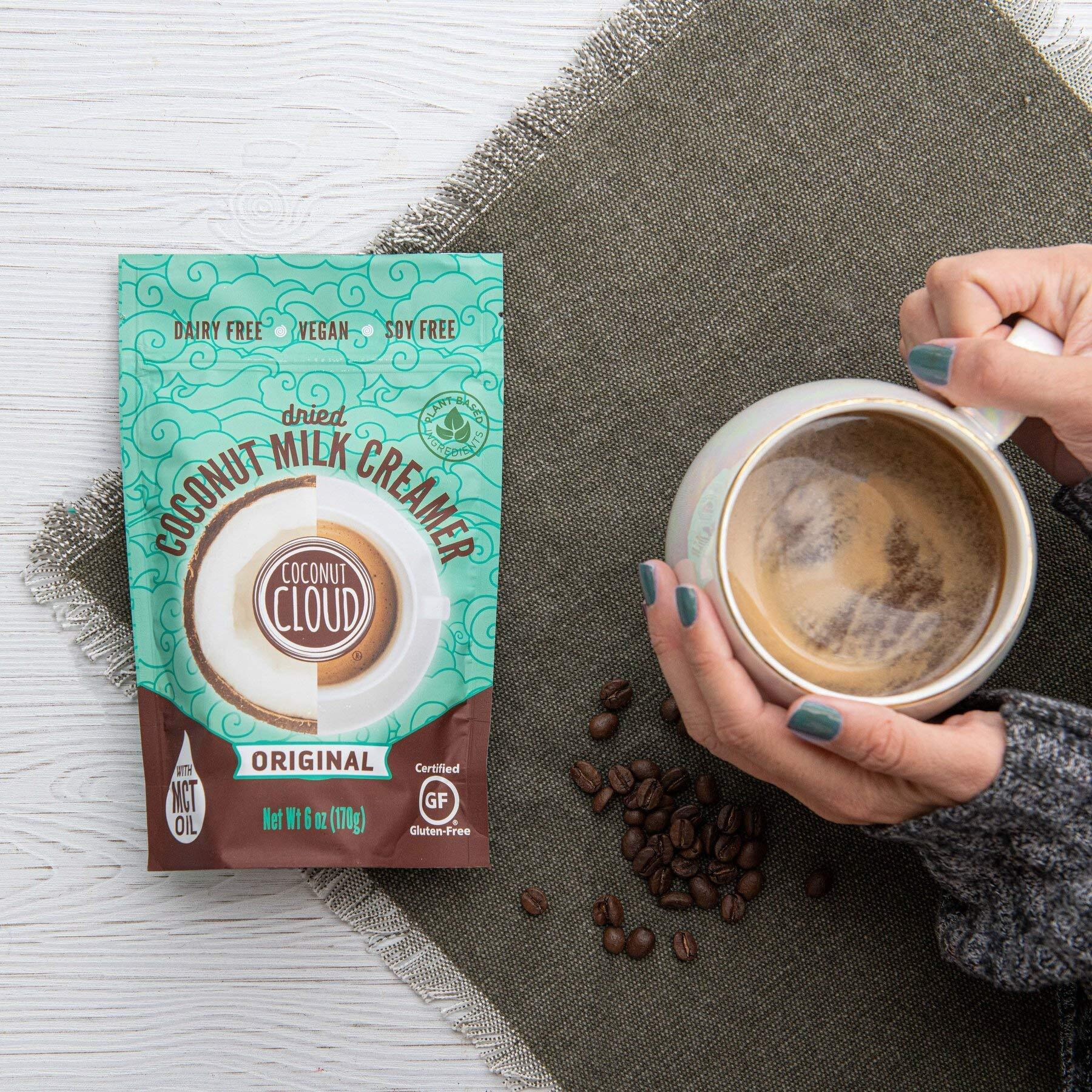 Coconut Cloud Shelf Stable Vegan Coffee Creamer | Keto Friendly, Unsweetened Coconut Milk Powder | Low Sugar, Dairy Free, Non-Gmo, Plant Based, Gluten & Soy Free, Usa Made, Original 6 Oz