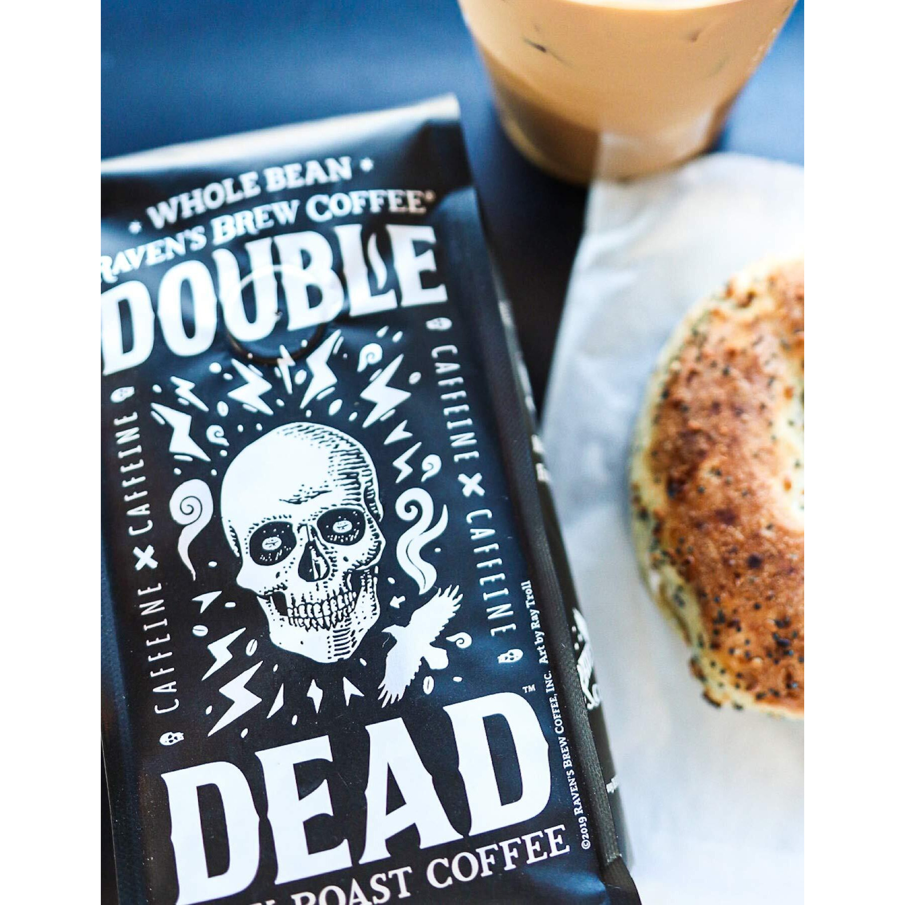 Ravens Brew Coffee - Double Dead - Dark Roast, Naturally High Caffeine (Ground, 2 Lb)