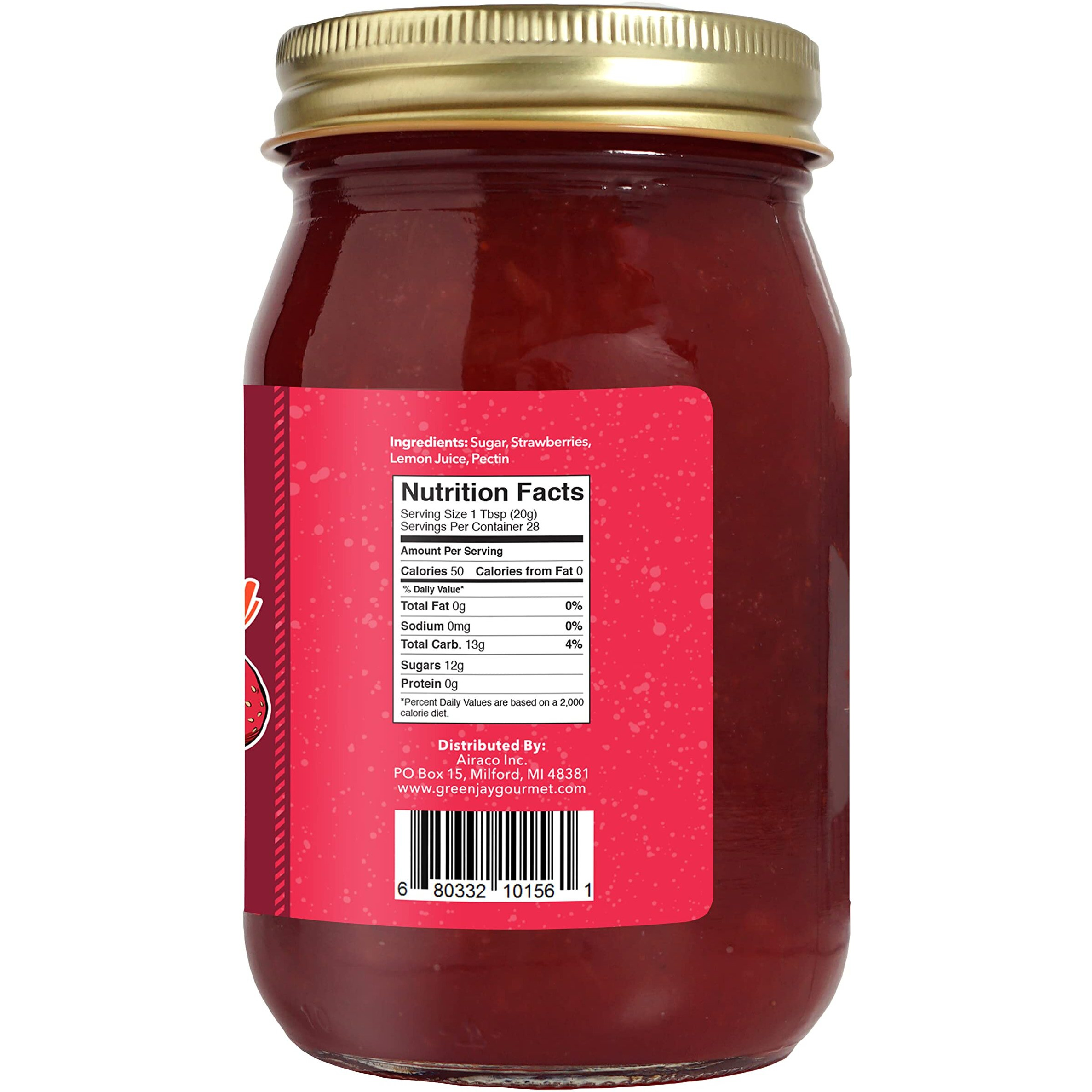 Green Jay Gourmet Classic Jam Collection - Cherry, Blackberry, & Strawberry Jam - All-Natural Fruit Jam Bundle - Vegan, Gluten-Free Jam - No Preservatives Or Corn Syrup - Made In Usa - 3 X 20 Ounces