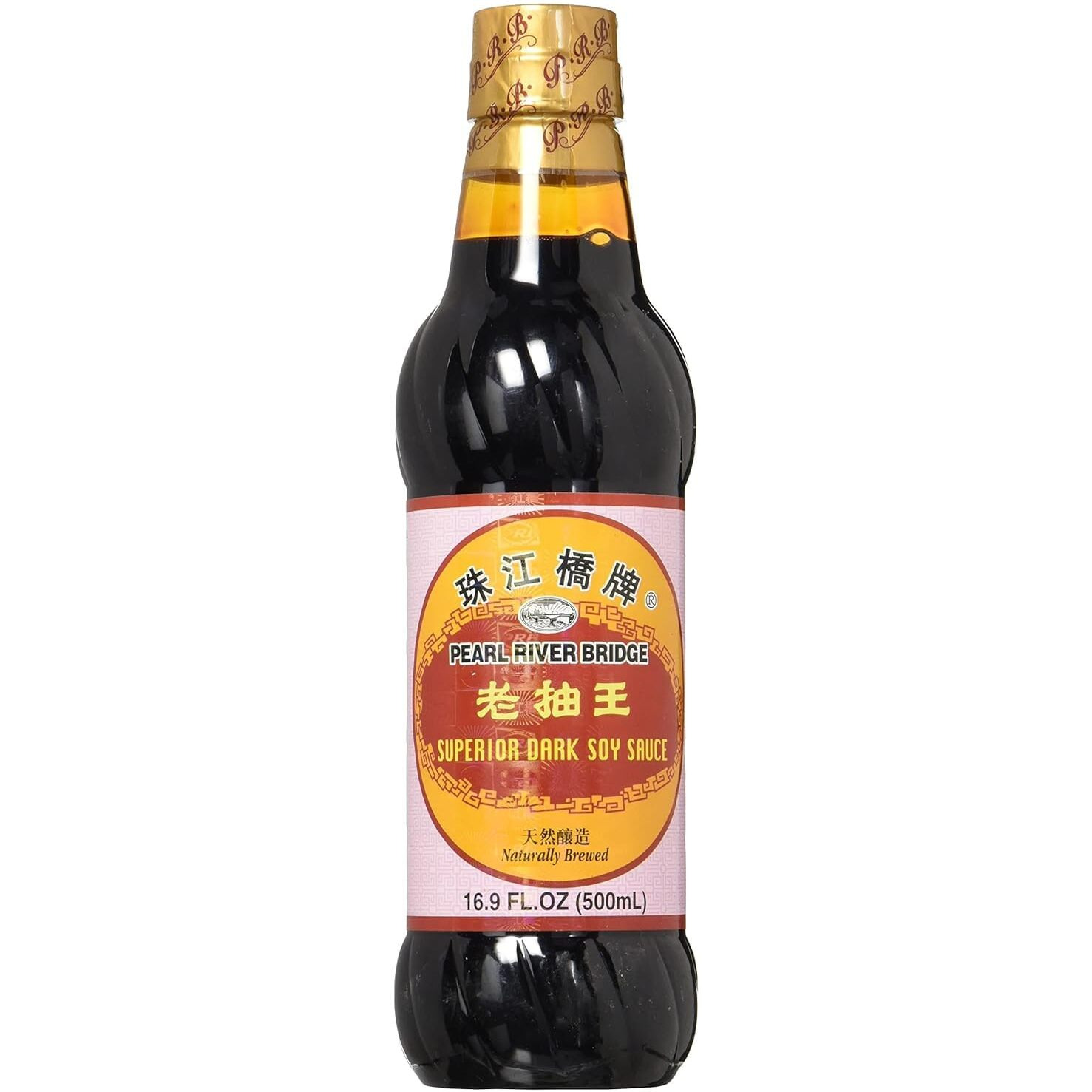 Pearl River Bridge Superior Dark Soy Sauce, 16.9 Fl Oz Premium Chinese Soy Sauce, Authentic Restaurants Choice Perfect Condiment For Chinese Cuisine, Soup, Asian Stir Fry, Sushi, 3-Pack