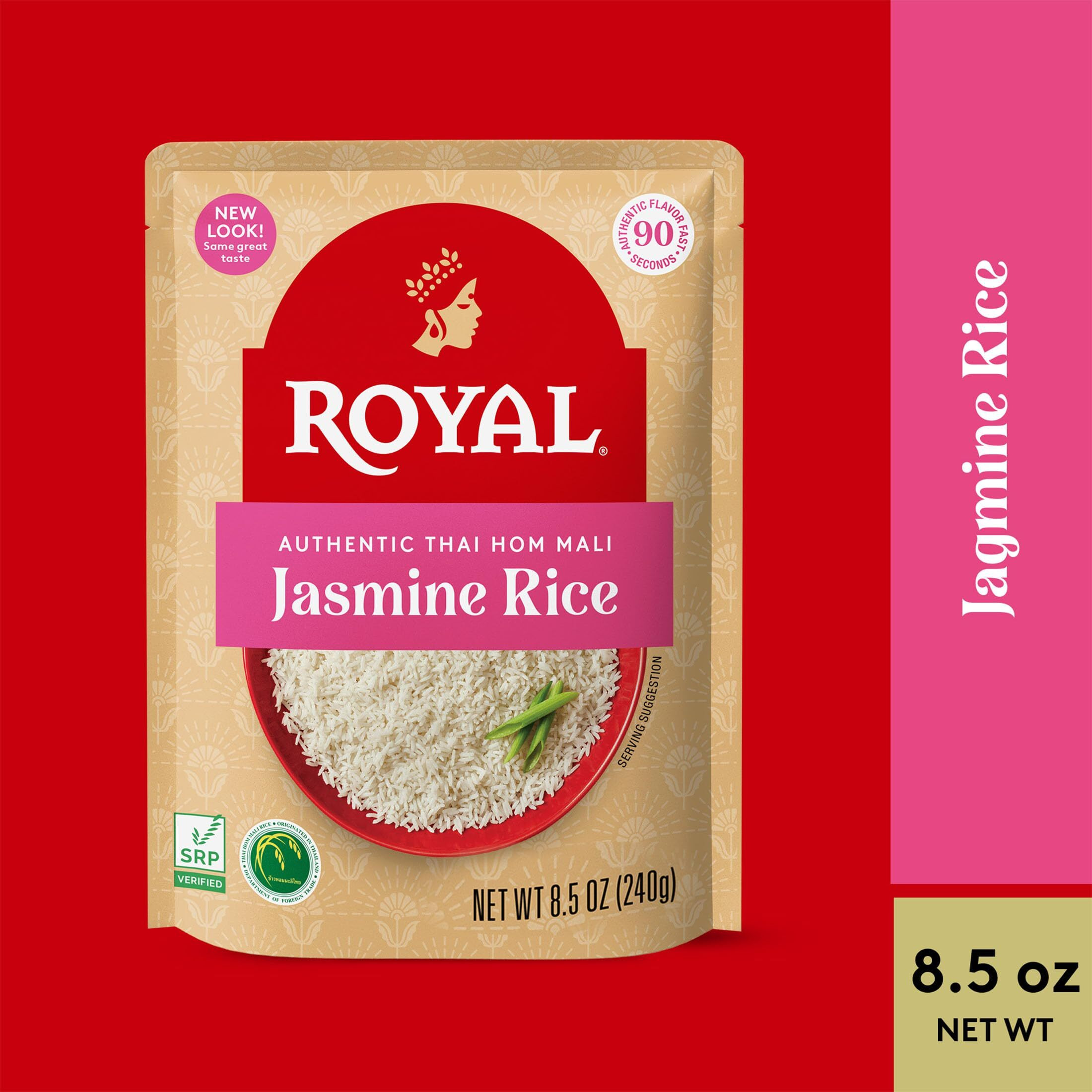Royal - Ready To Heat Rice - Authentic White Jasmine, 4 Count