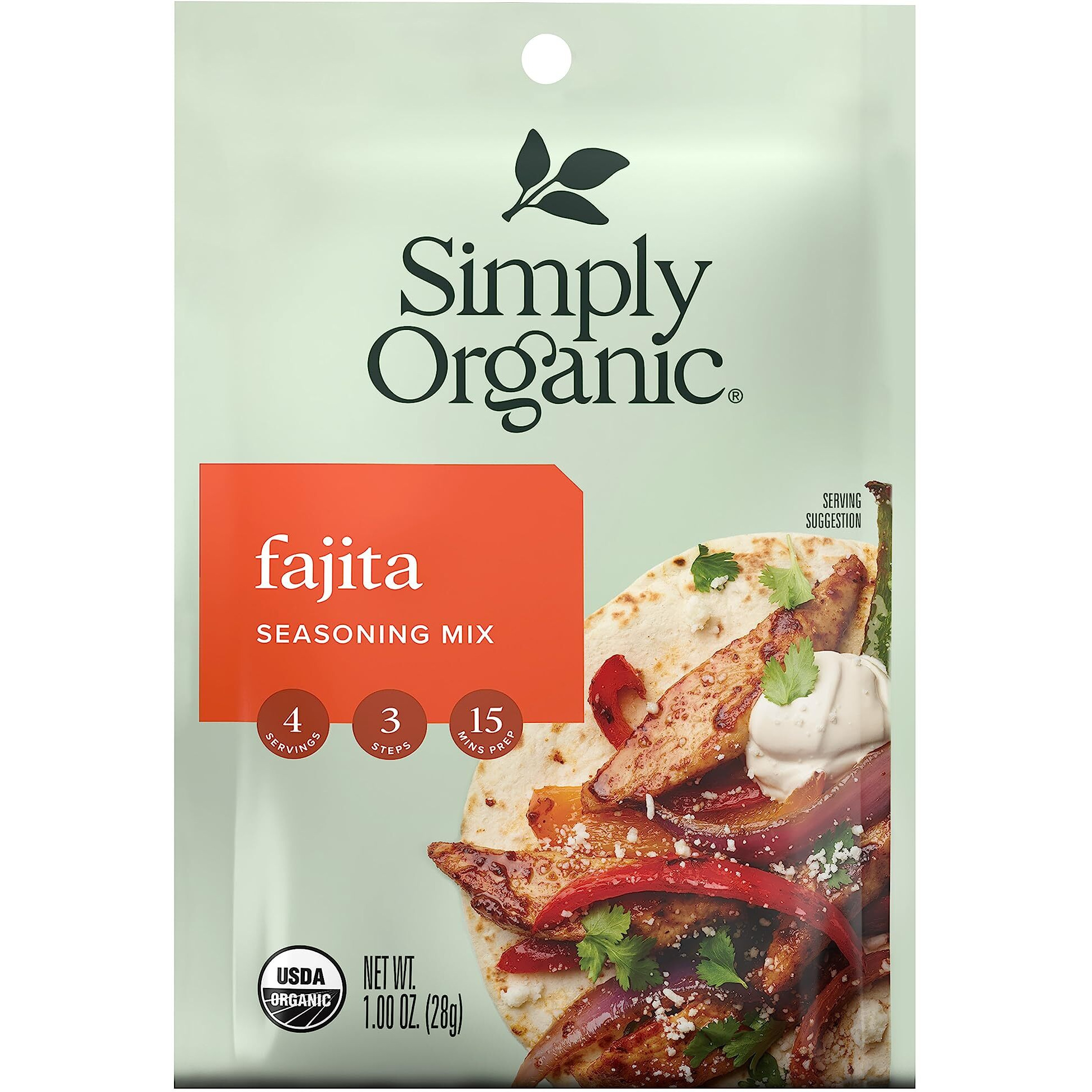 Simply Organic Fajita Seasoning, Certified Organic | 1 Oz | Pack Of 3