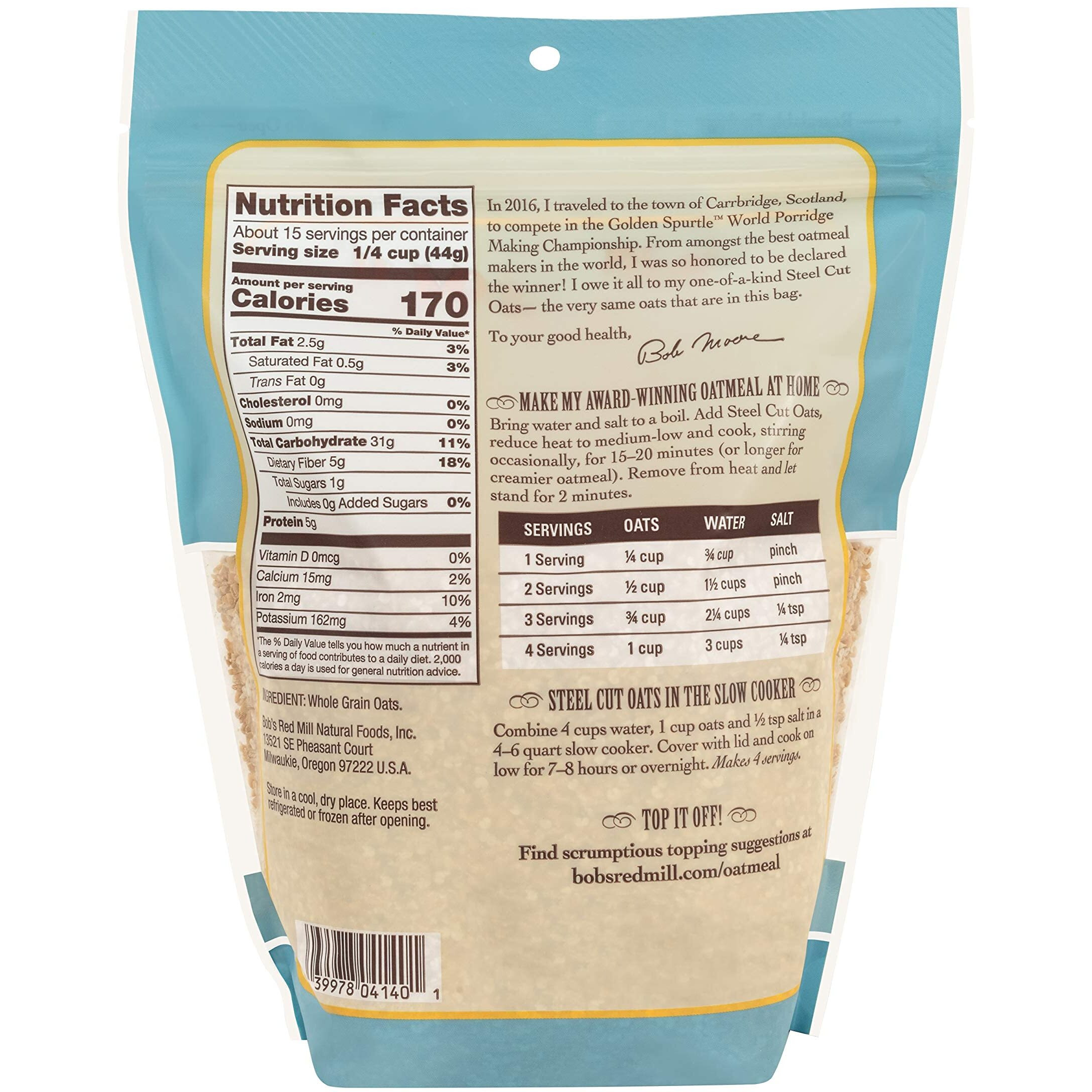 Bob's Red Mill Oats Steel Cut - 24 Oz - 2 Pk