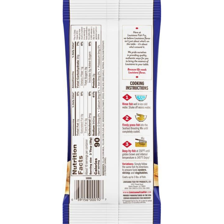 Louisiana Fish Fry, Seasoned Fish Fry, 10 Oz (Pack Of 4)
