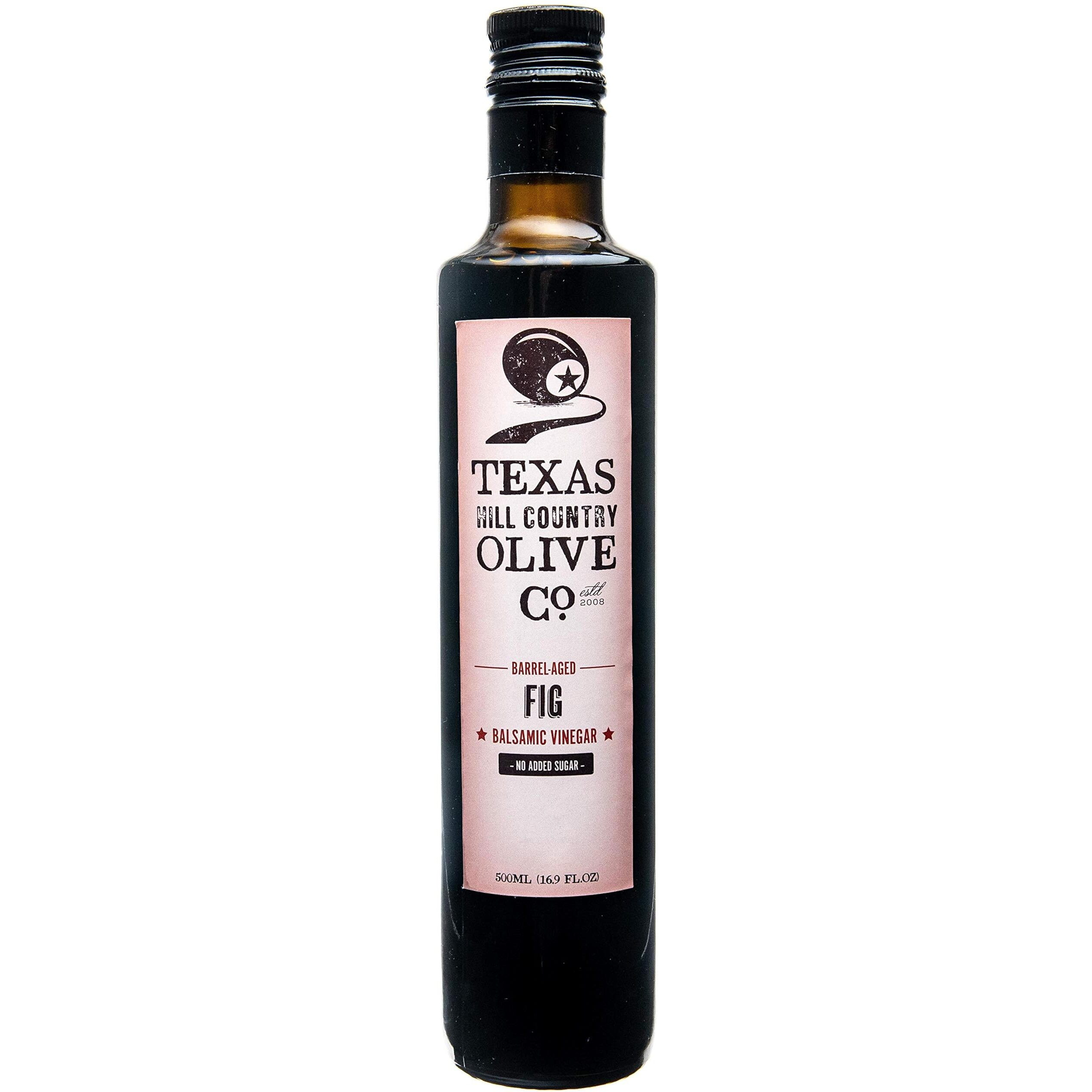 Fig Balsamic Vinegar - Gourmet Barrel Aged Infused Balsamic Vinegar - Great For Dressing Dipping Glazing - No Artificial Flavors Or Added Sugar - Made In Texas (16.9 Oz)