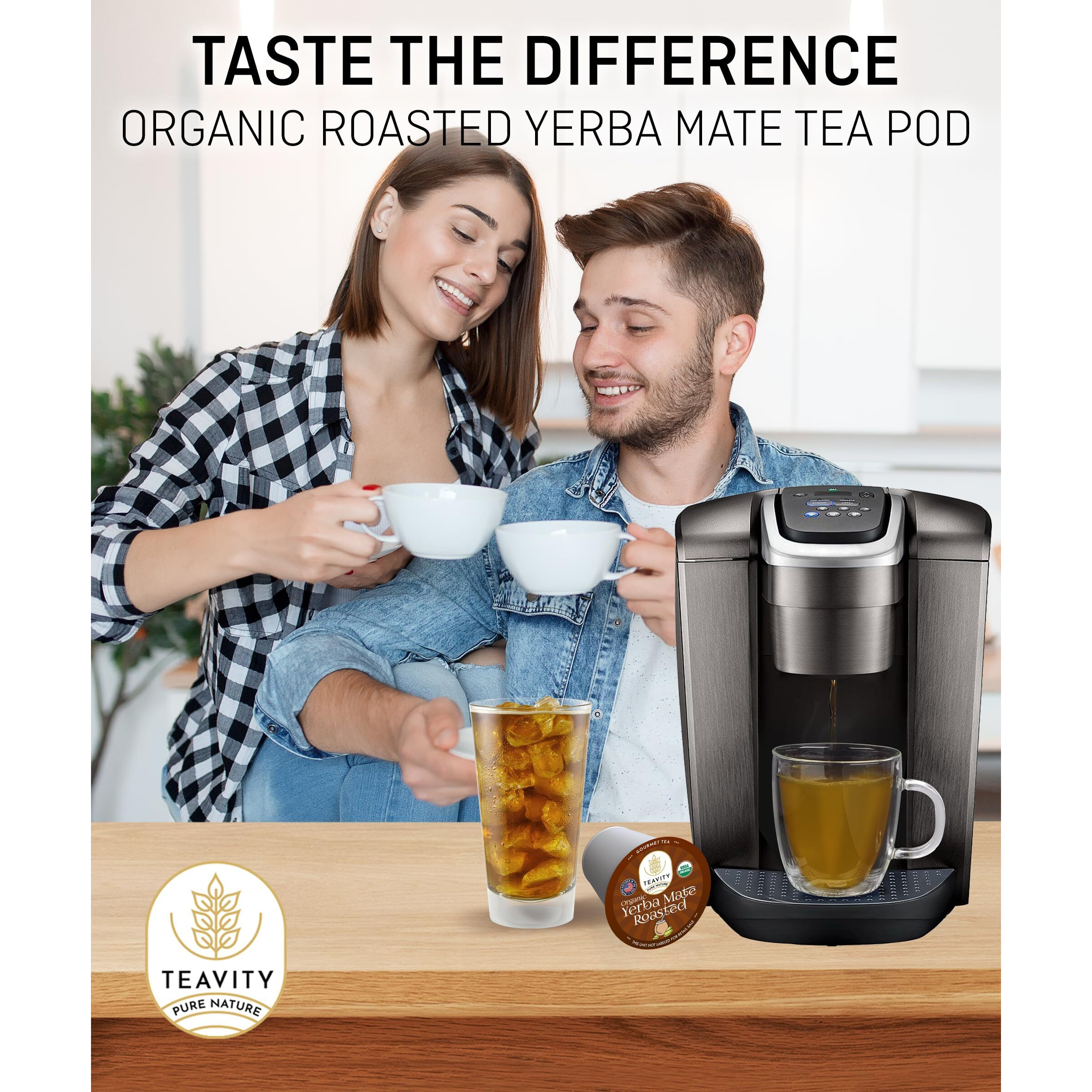 Organic Yerba Roasted Mate Tea Pods For Keurig By Teavity (24 Tea Pods)