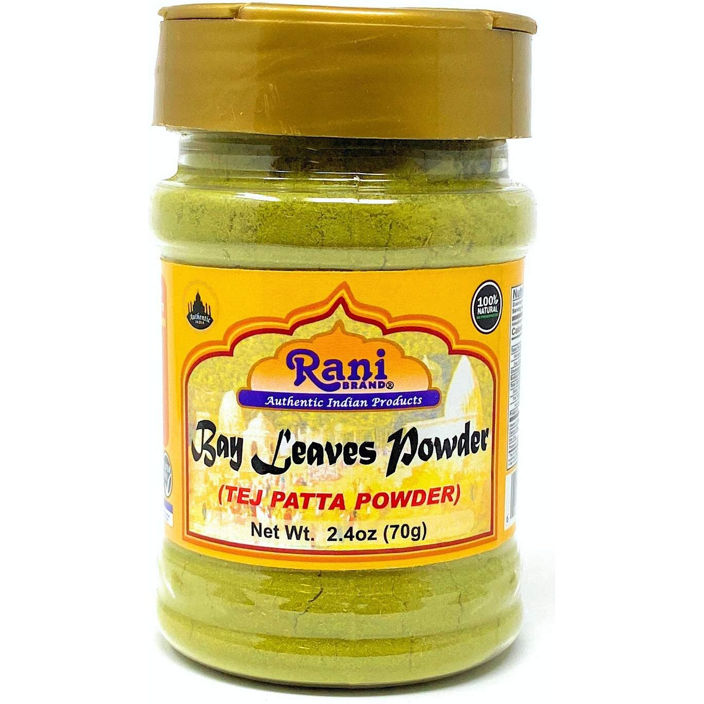 Rani Bay Leaf (Leaves) Powder 2.4Oz (70G) Pet Jar ~ All Natural | Gluten Friendly | Non-Gmo | Vegan | Indian Origin (Tej Patta)