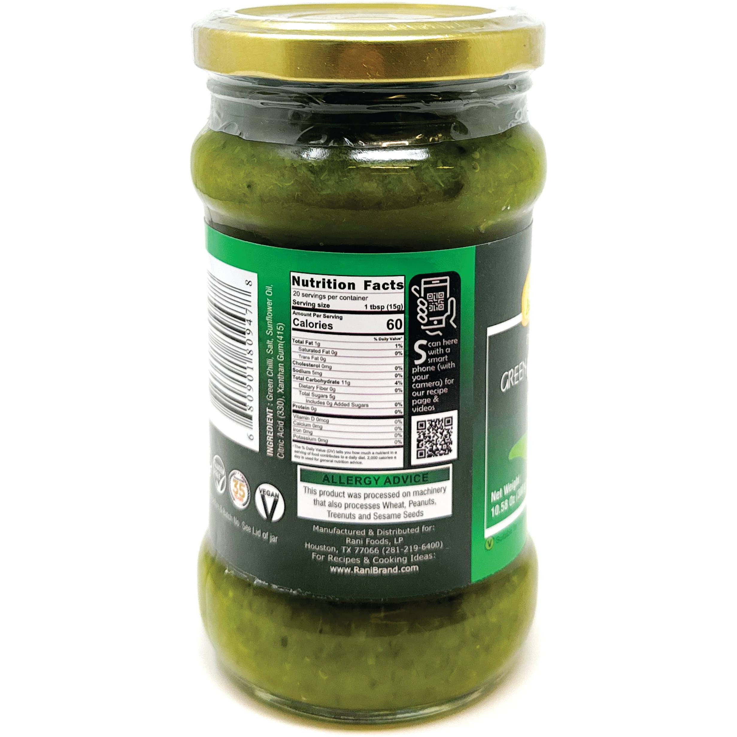 Asian Kitchen Green Chilli Cooking Paste 10.58Oz (300G) Glass Jar ~ Vegan | Gluten Free | Non-Gmo | No Colors | Indian Origin
