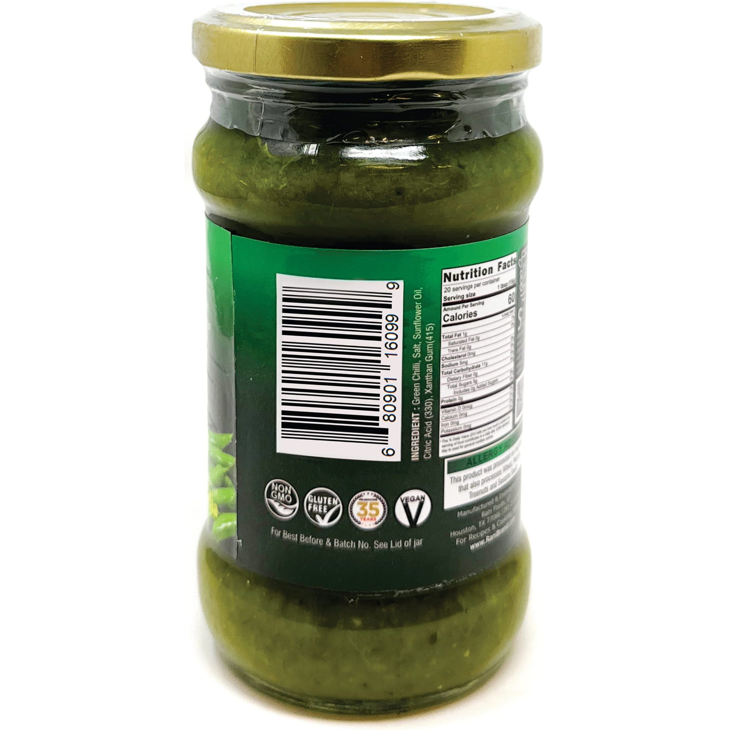 Asian Kitchen Green Chilli Cooking Paste 10.58Oz (300G) Glass Jar ~ Vegan | Gluten Free | Non-Gmo | No Colors | Indian Origin