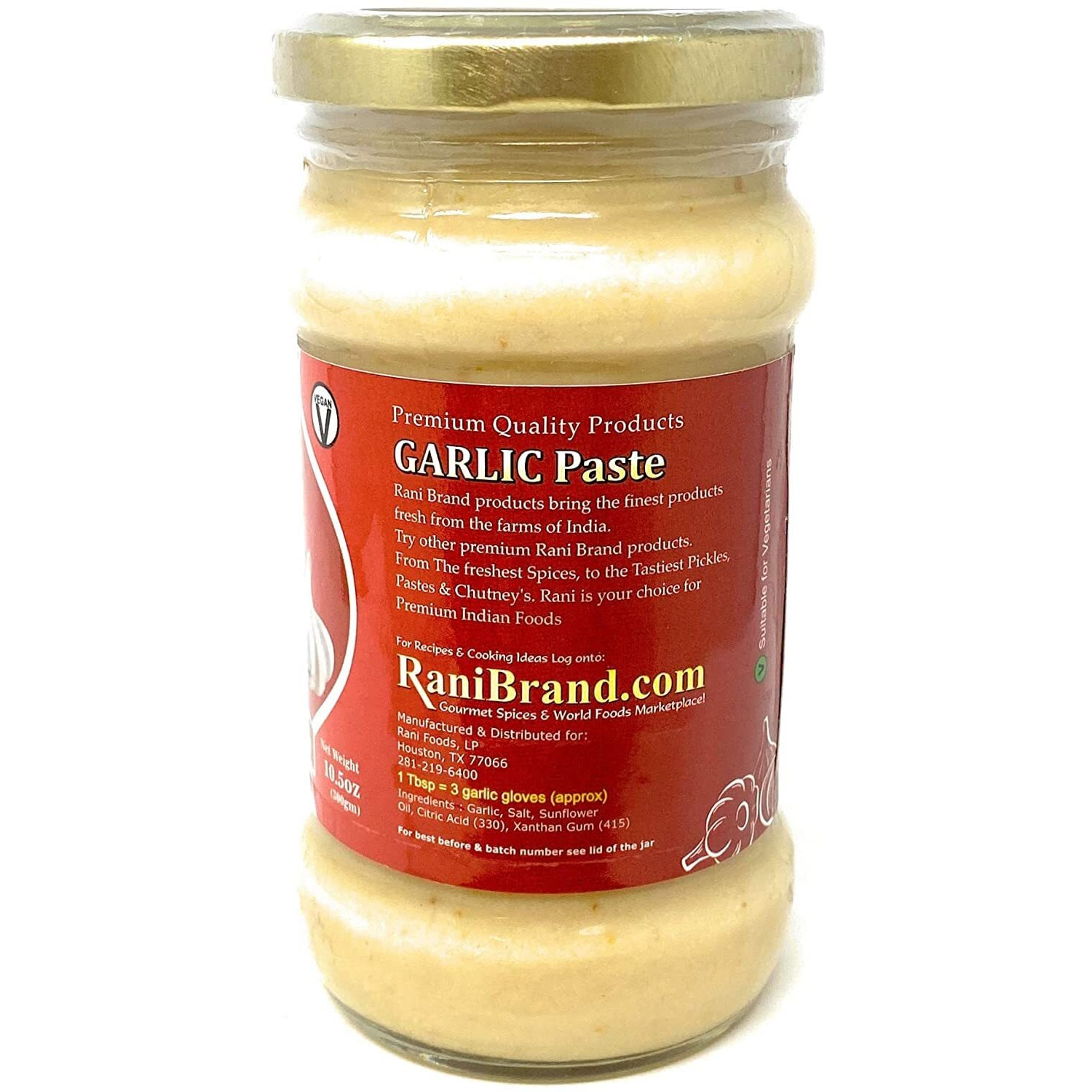 Rani Garlic Cooking Paste 10.5Oz (300G) Glass Jar ~ Vegan | Gluten Free | Non-Gmo | No Colors | Indian Origin