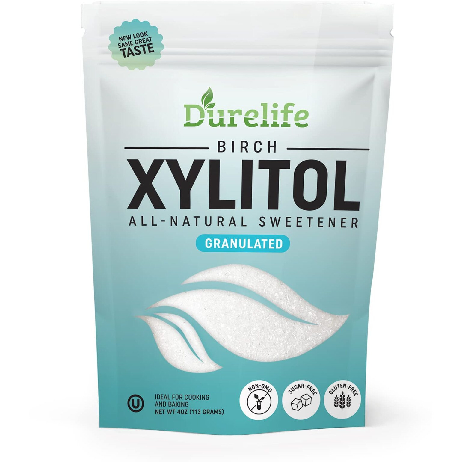 Durelife Xylitol Sugar Substitute 4 Oz Made From 100 % Pure Birch Xylitol Non Gmo - Gluten Free - Kosher ,Natural Sugar Alternative, (4Oz Sample Size)