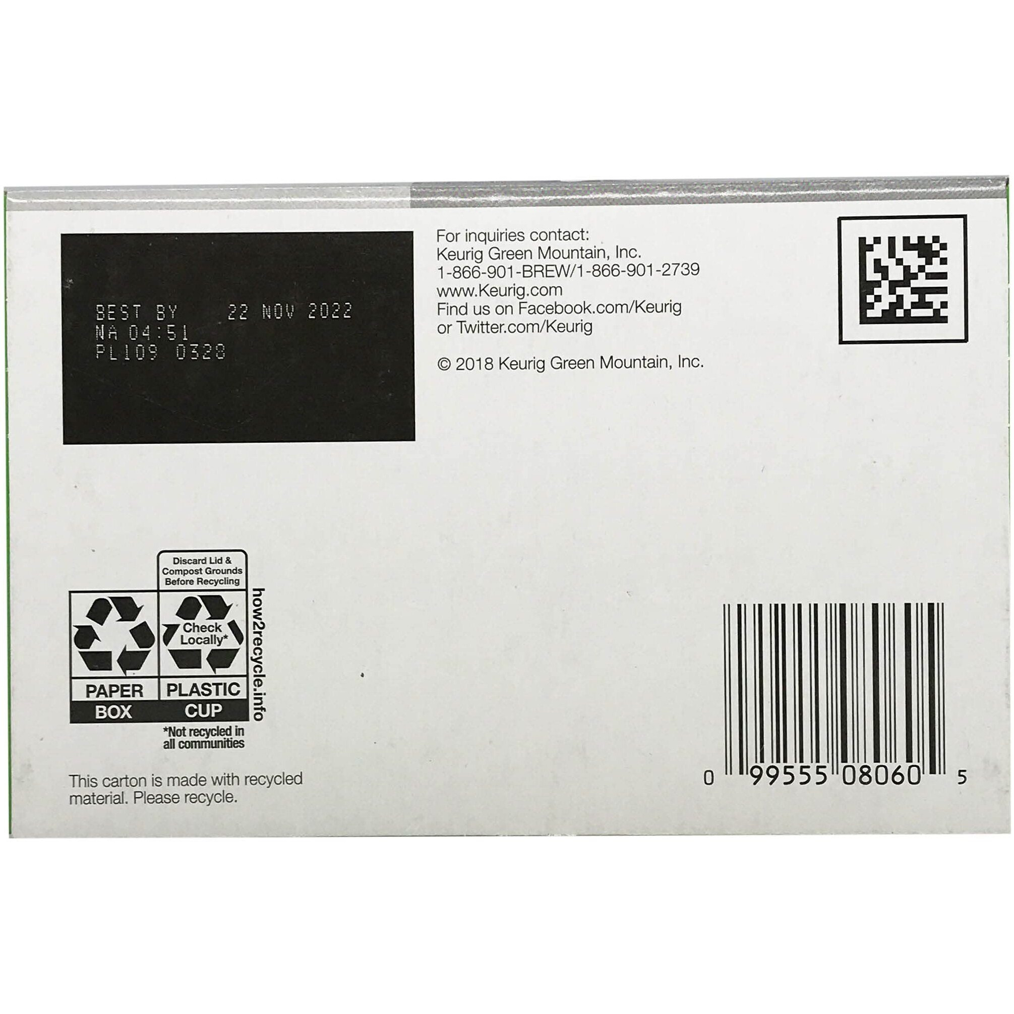 Green Mountain Coffee Organic K-Cup, Sumatran, 12-Count, Packaging May Vary