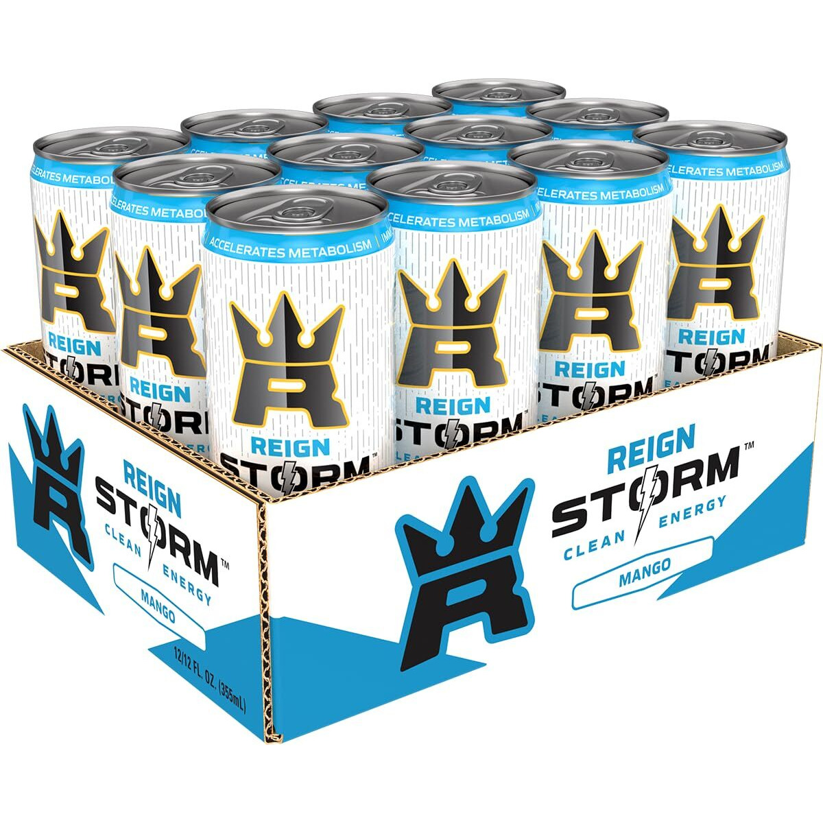 Reign Storm, Mango, Fitness & Wellness Energy Drink, 12 Fl Oz (Pack Of 12)
