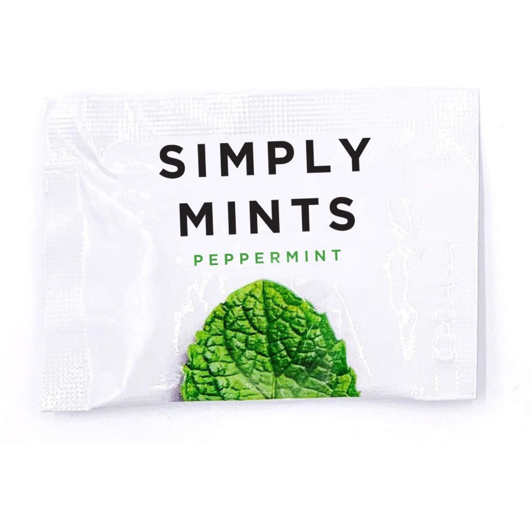 Simply Gum Mints | Individually Wrapped Mints | Peppermint | 50 Pouches | Breath Freshening, Vegan, Non Gmo, Nothing Artificial