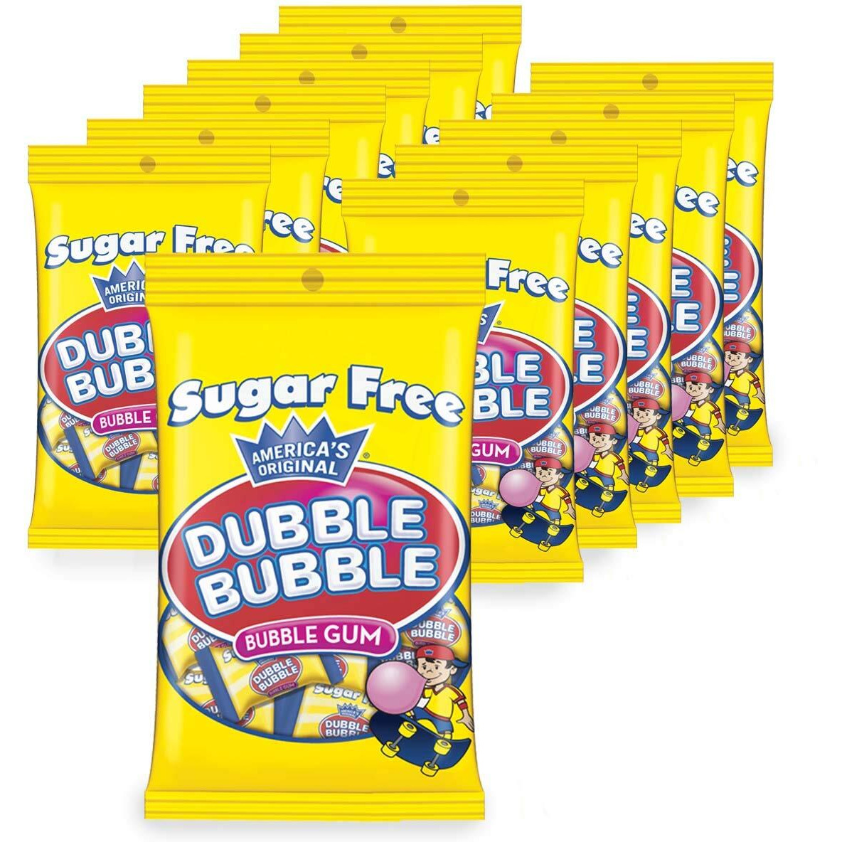 Tootsie Roll Dubble Bubble Sugar Free Bags, Pack Of 12 3.5-Oz. Bags