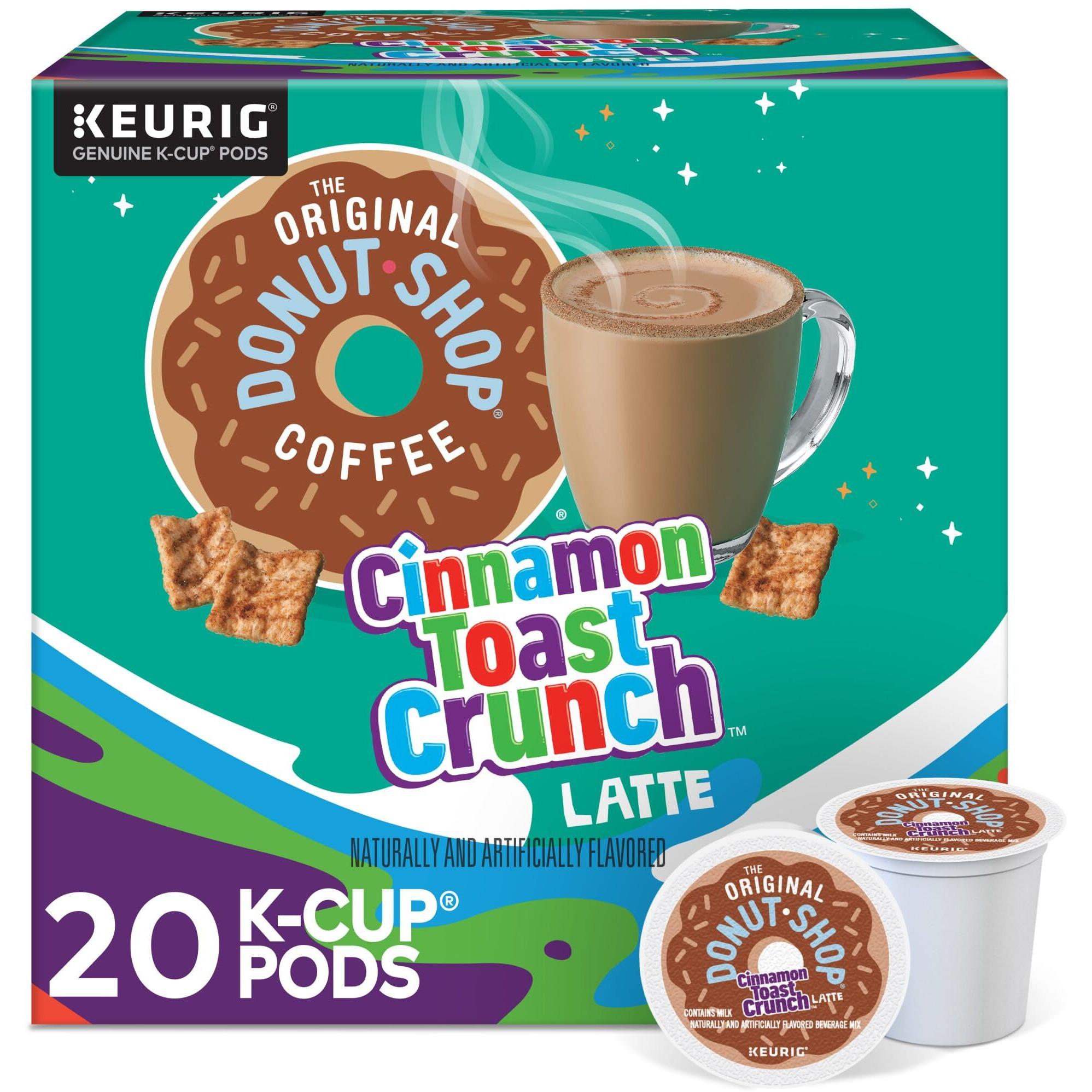 The Original Donut Shop One Step Cinnamon Toast Crunch Latte, Keurig Single Serve K-Cup Pods, 20 Count