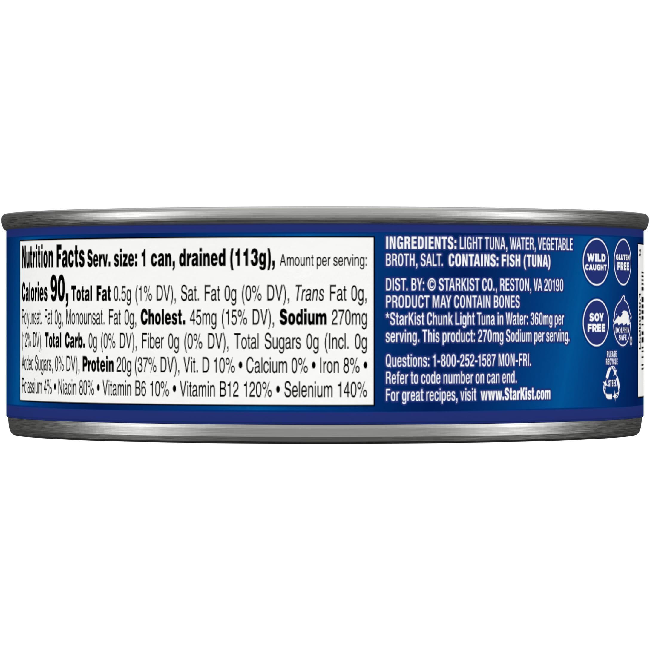 Starkist 25% Less Sodium Chunk Light Tuna In Water - 5 Oz Can (Pack Of 24)