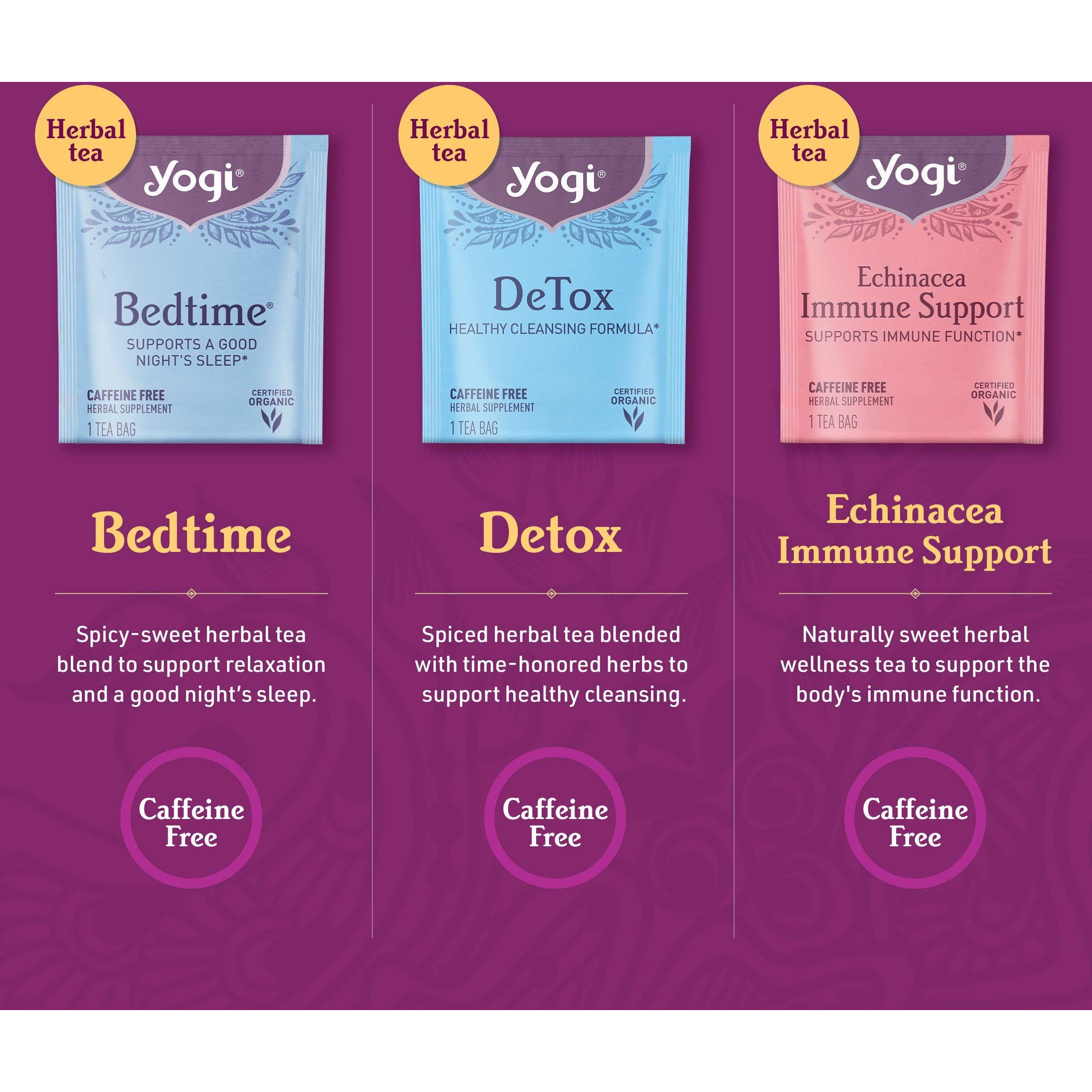 Favorites Yogi Tea Organic Sampler Gift Box - Assorted Delicious Wellness Teas - 9 Herbal, Green & Black Teas - Tea Gift Set & Variety Pack (45 Tea Bags)