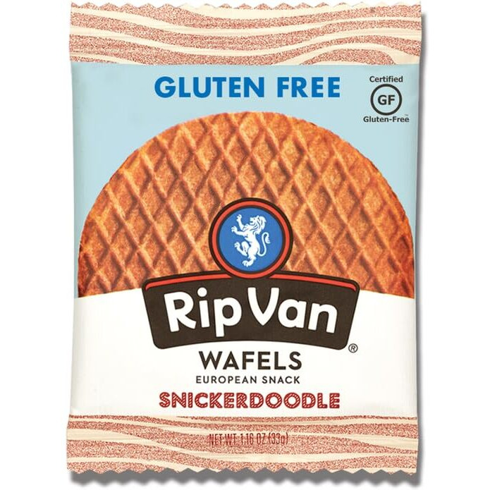 Rip Van Gluten-Free Snickerdoodle Stroopwafel, Healthy Gluten-Free Snacks, Non-Gmo Snacks, Low Sugar (6G), Low Calorie Snack, 12 Count