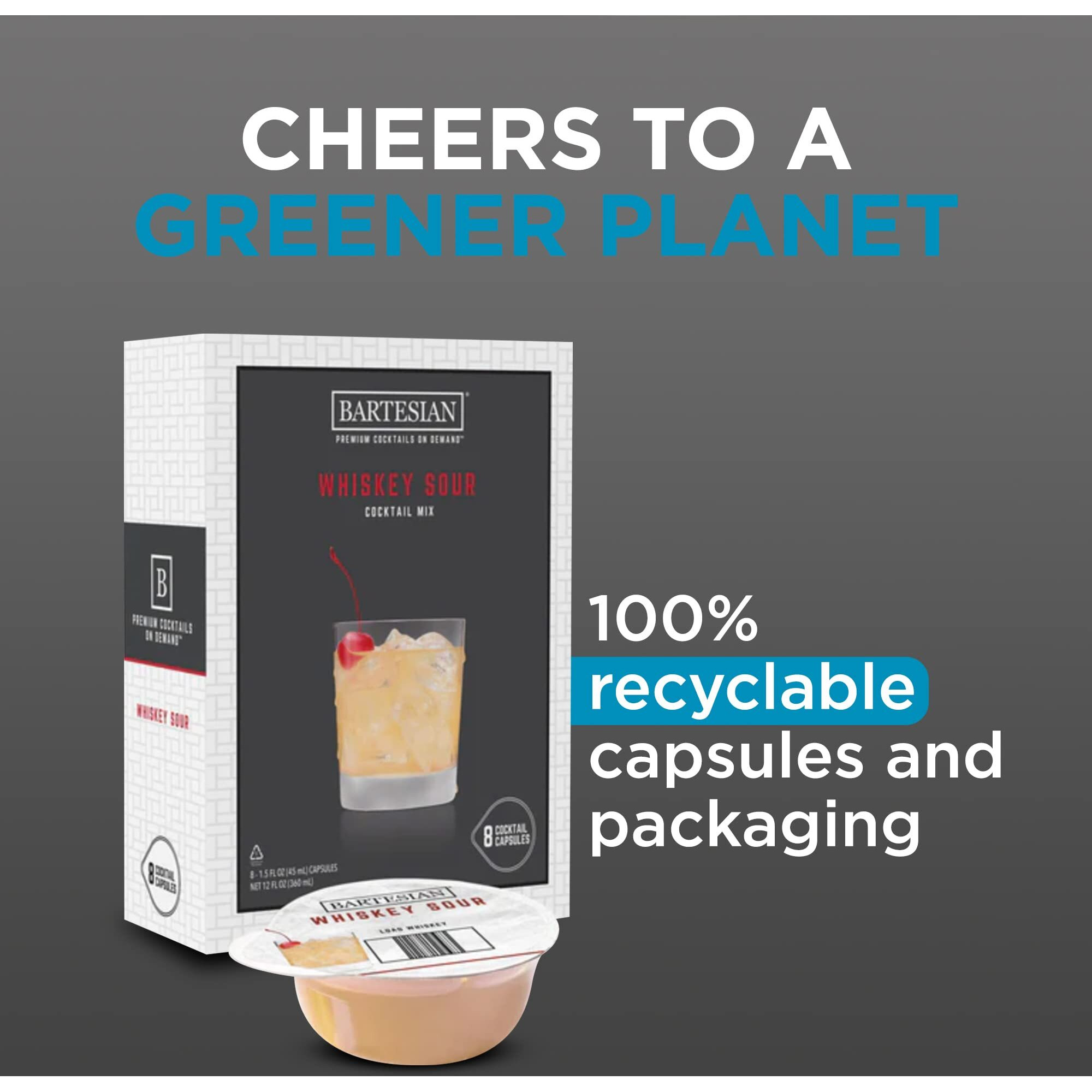 Bartesian 16-Pack Rum Breeze Mixer Capsules For Cocktail Machine - Home Bar Mixology Cocktails Mix Pod Capsule Set To Use With The Bartesian Cocktail Drink Maker Machine