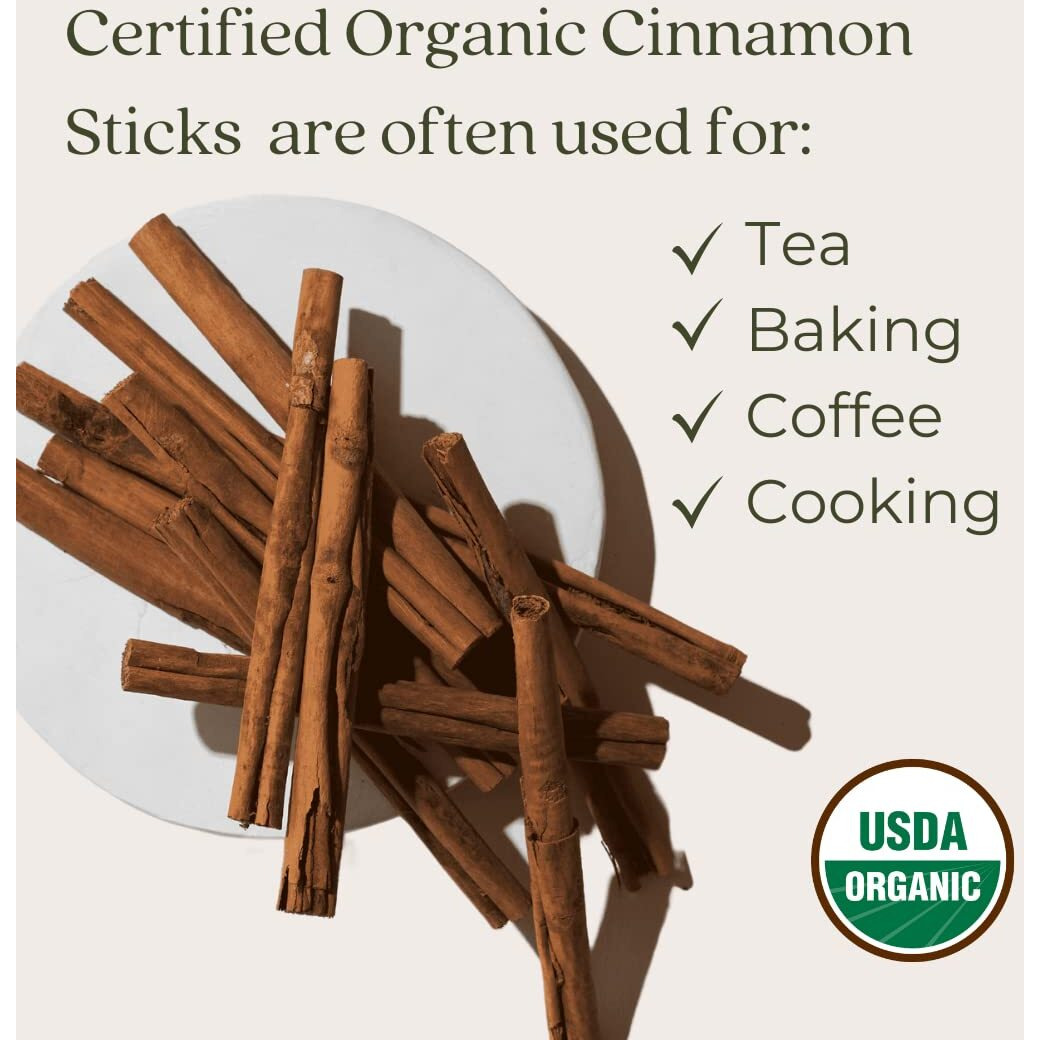 Starwest Botanicals Certified Organic Cinnamon Sticks, 1 Lb, 2 3/4"" Length | For Baking, Cooking & Beverages | Non-Gmo, Kosher Certified