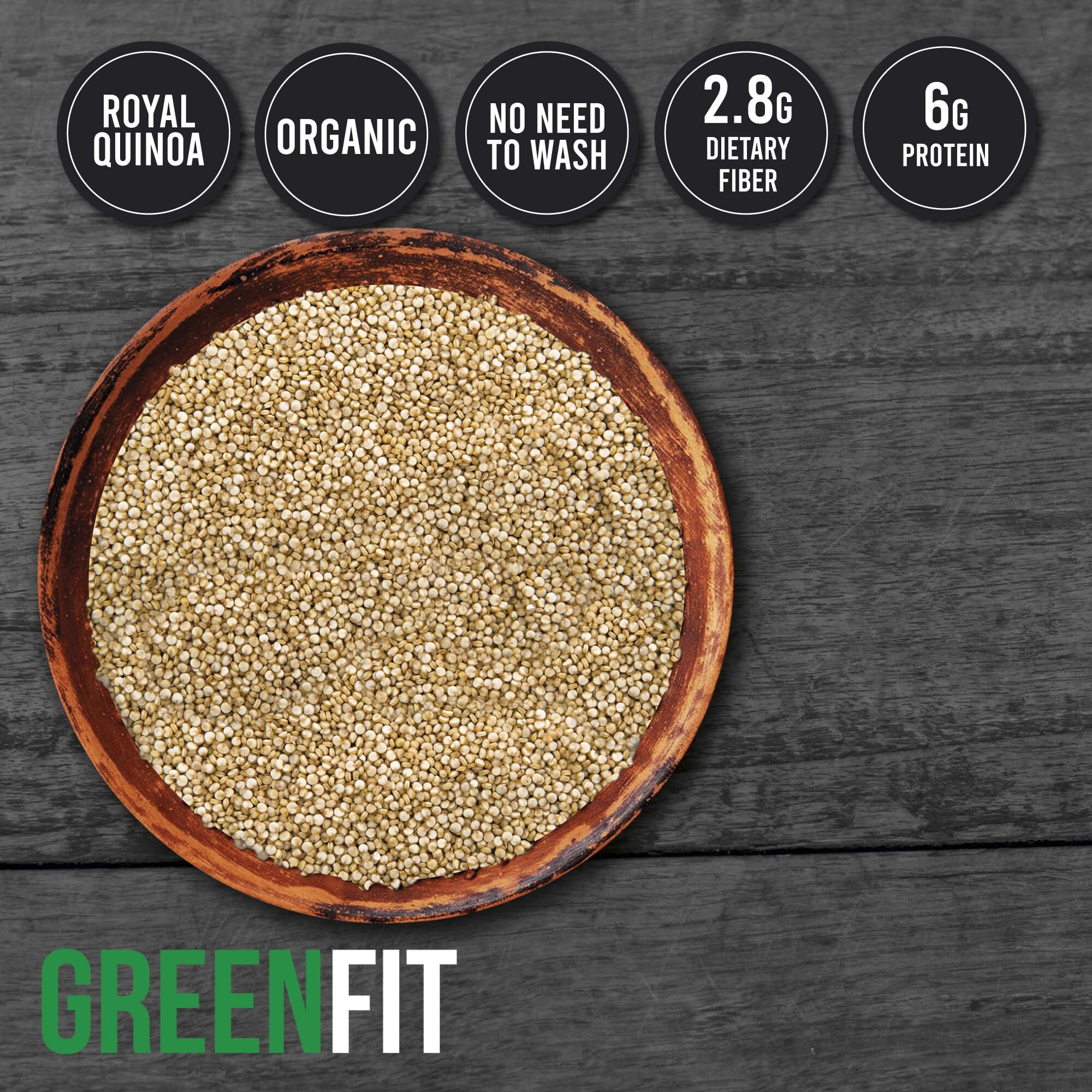 Royal Organic White Quinoa | Oa Quinoa Now Greenfit | Non-Gmo, Gluten-Free, Vegan, And Organic | Complete Protein, High Fiber, Low-Calorie White Quinoa | (25 Pound - Pack Of 1)