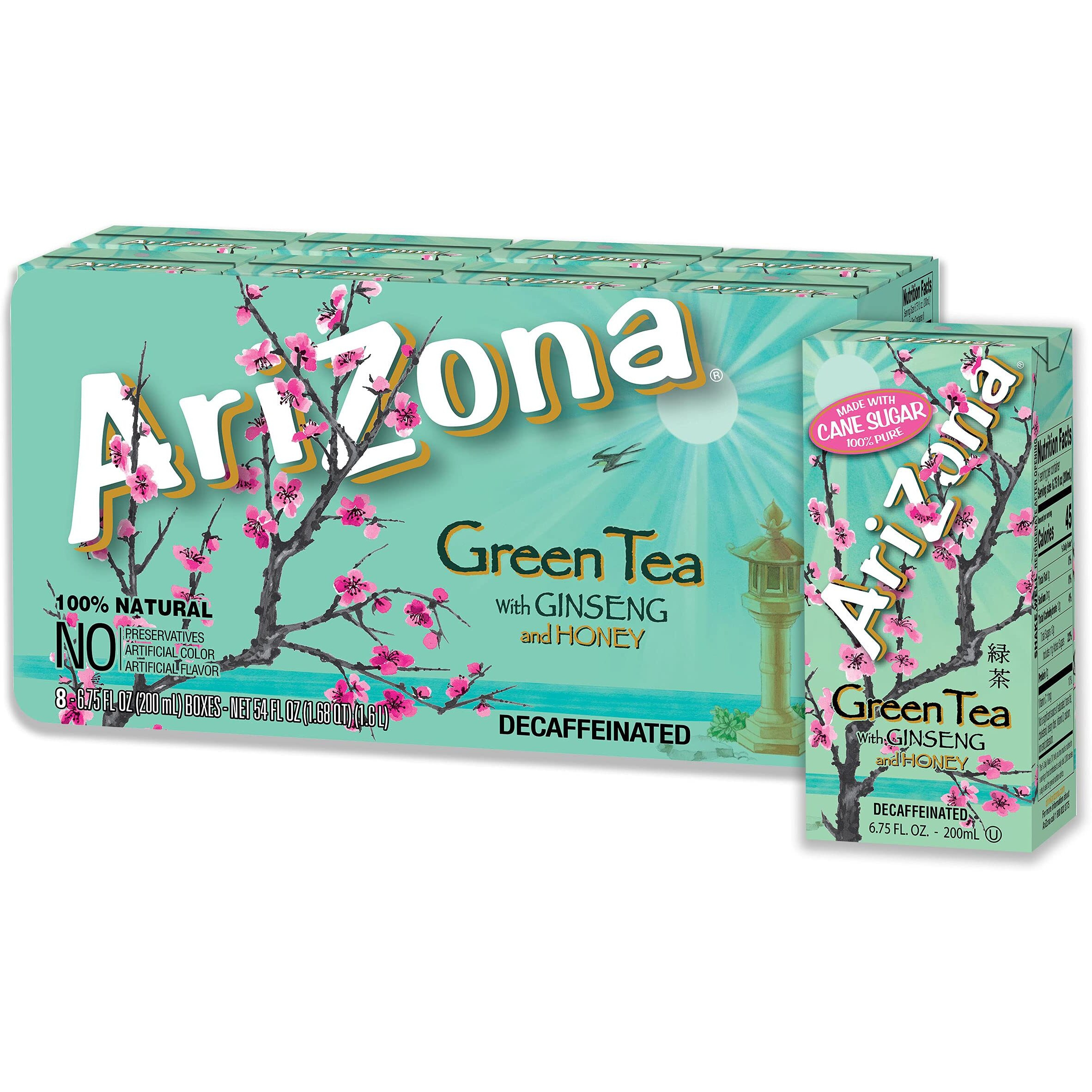 Arizona Green Tea With Ginseng And Honey, Tetra Box, 6.75 Fl Oz, Pack Of 32