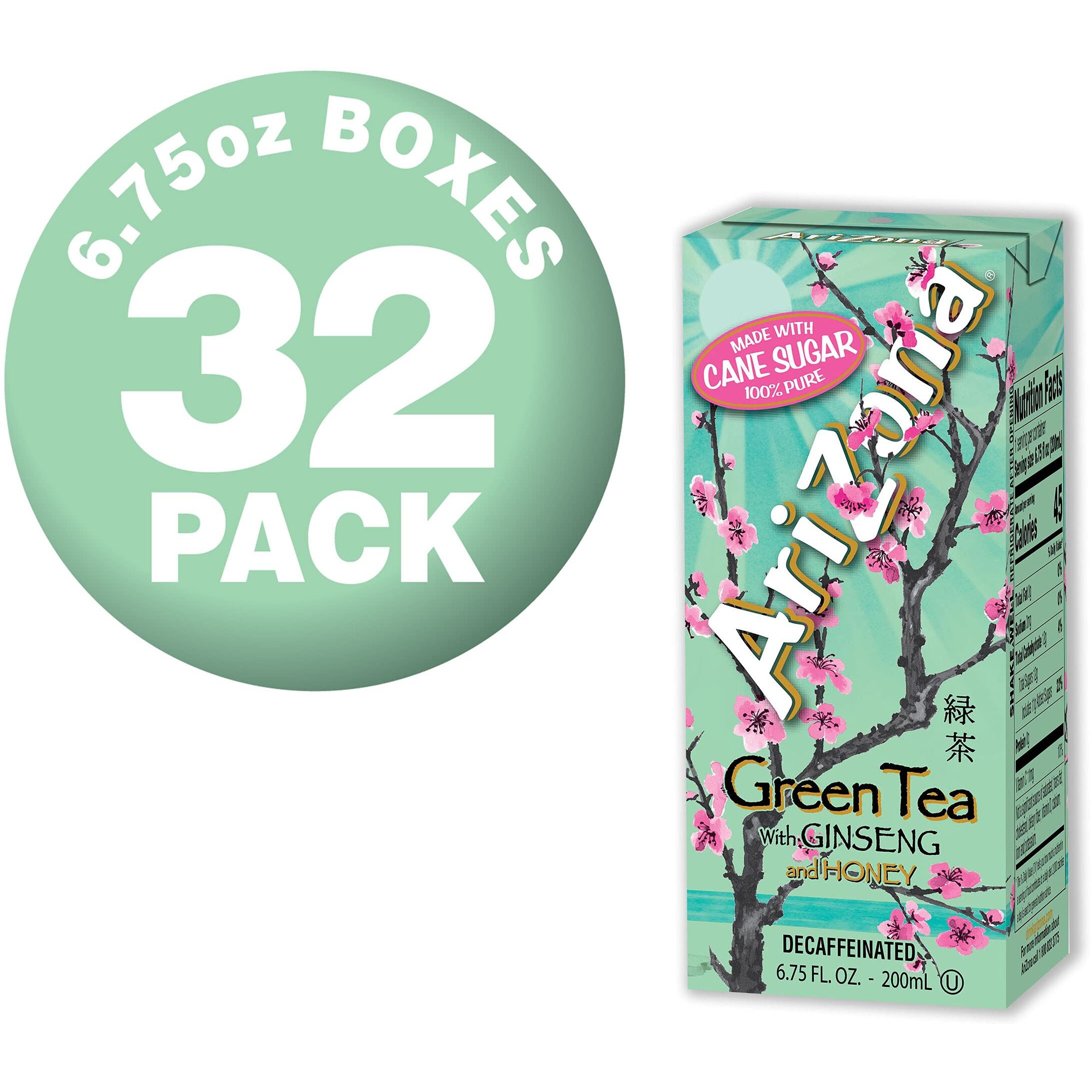 Arizona Green Tea With Ginseng And Honey, Tetra Box, 6.75 Fl Oz, Pack Of 32
