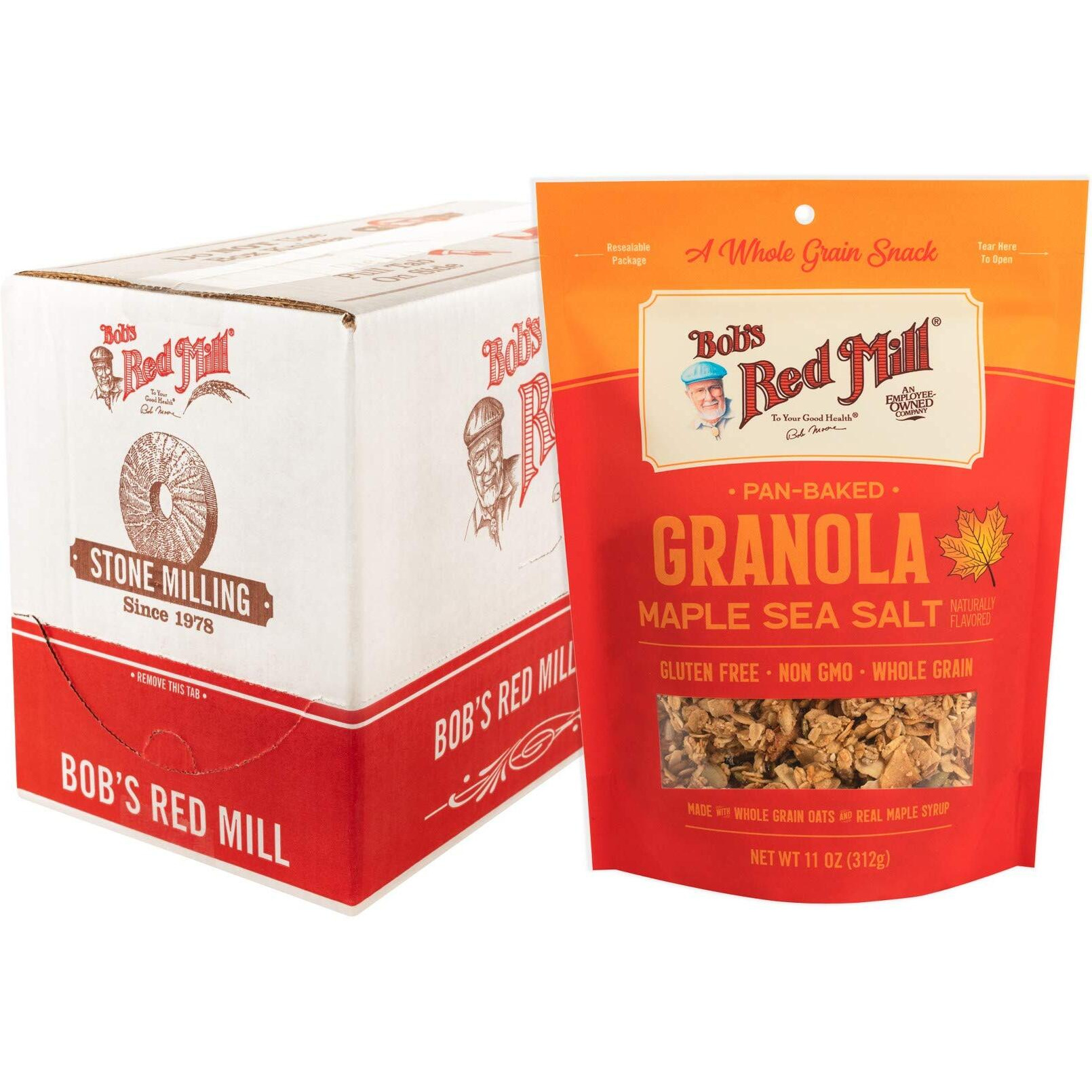 Bobs Red Mill Maple Sea Salt Homestyle Granola, 11 Ounce Bag (Pack Of 6), Certified Gluten Free, Non-Gmo, Whole Grain