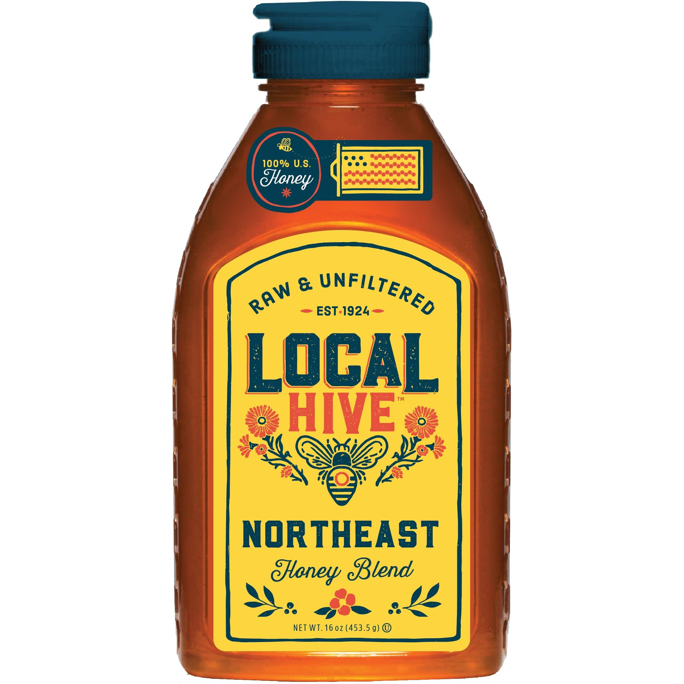 Local Hive Northeast Raw Unfiltered Honey 16Oz. 100% Us Honey Sourced From American Bees And Beekeepers.