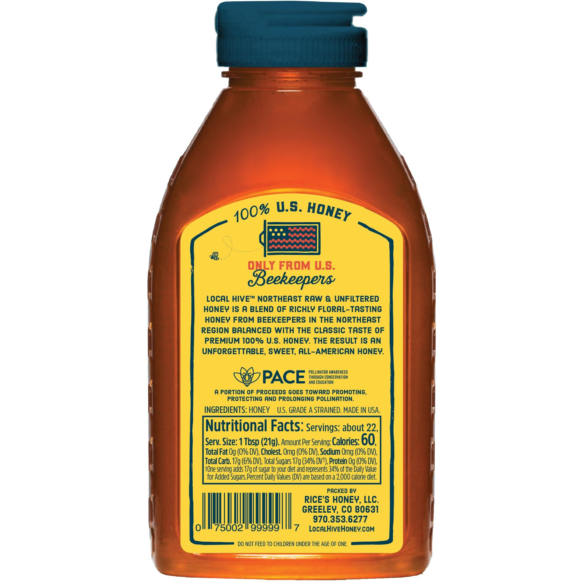 Local Hive Northeast Raw Unfiltered Honey 16Oz. 100% Us Honey Sourced From American Bees And Beekeepers.