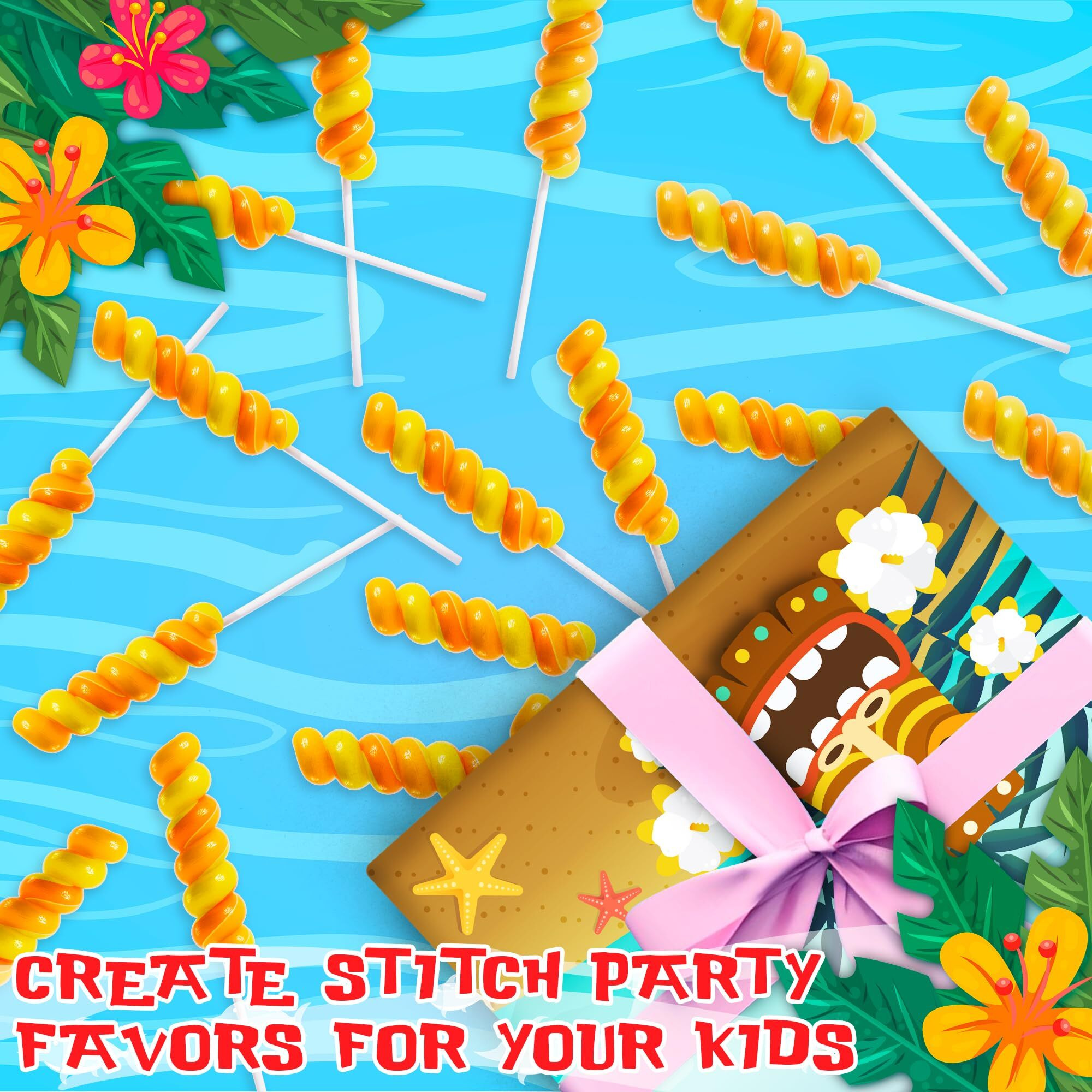 Stitch Swirl Lollipops 20Pk- Lilo And Stitch Candy For Lilo And Stitch Party Favors & Stitch Birthday Decorations - Lilo & Stitch Lollipops For Stitch Birthday Party Supplies & Stitch Cake Topper