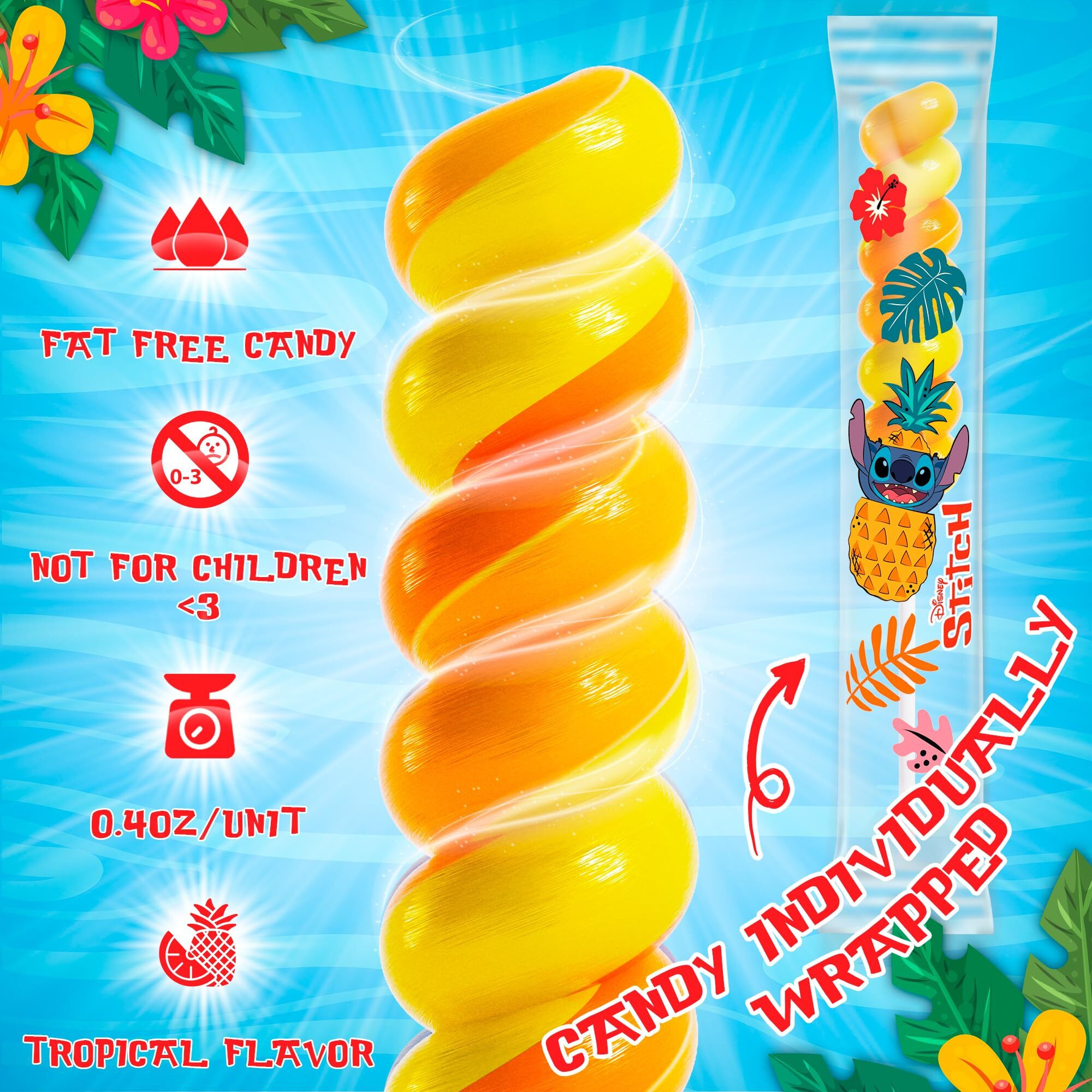 Stitch Swirl Lollipops 20Pk- Lilo And Stitch Candy For Lilo And Stitch Party Favors & Stitch Birthday Decorations - Lilo & Stitch Lollipops For Stitch Birthday Party Supplies & Stitch Cake Topper