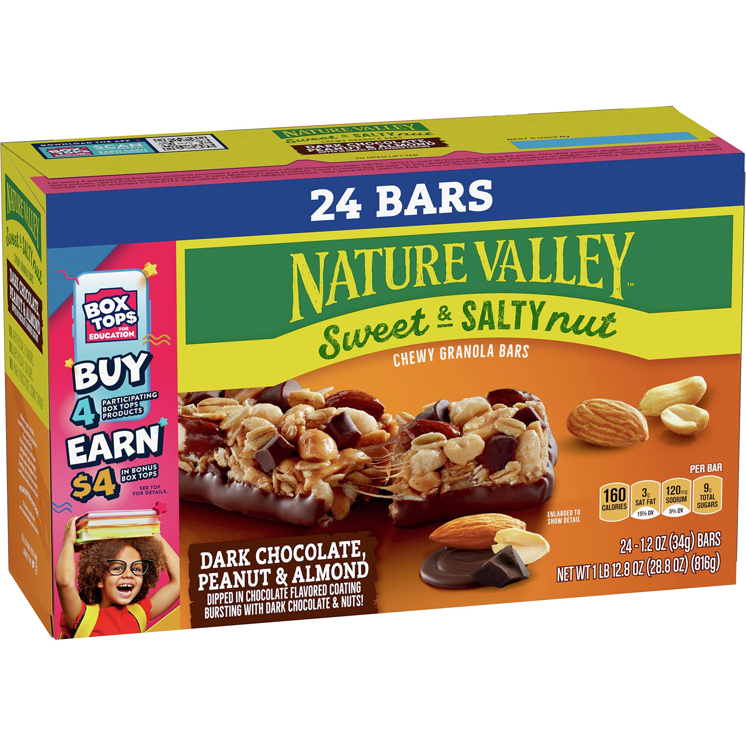 Nature Valley Chewy Granola Bars, Dark Chocolate Peanut Almond, 24 Ct